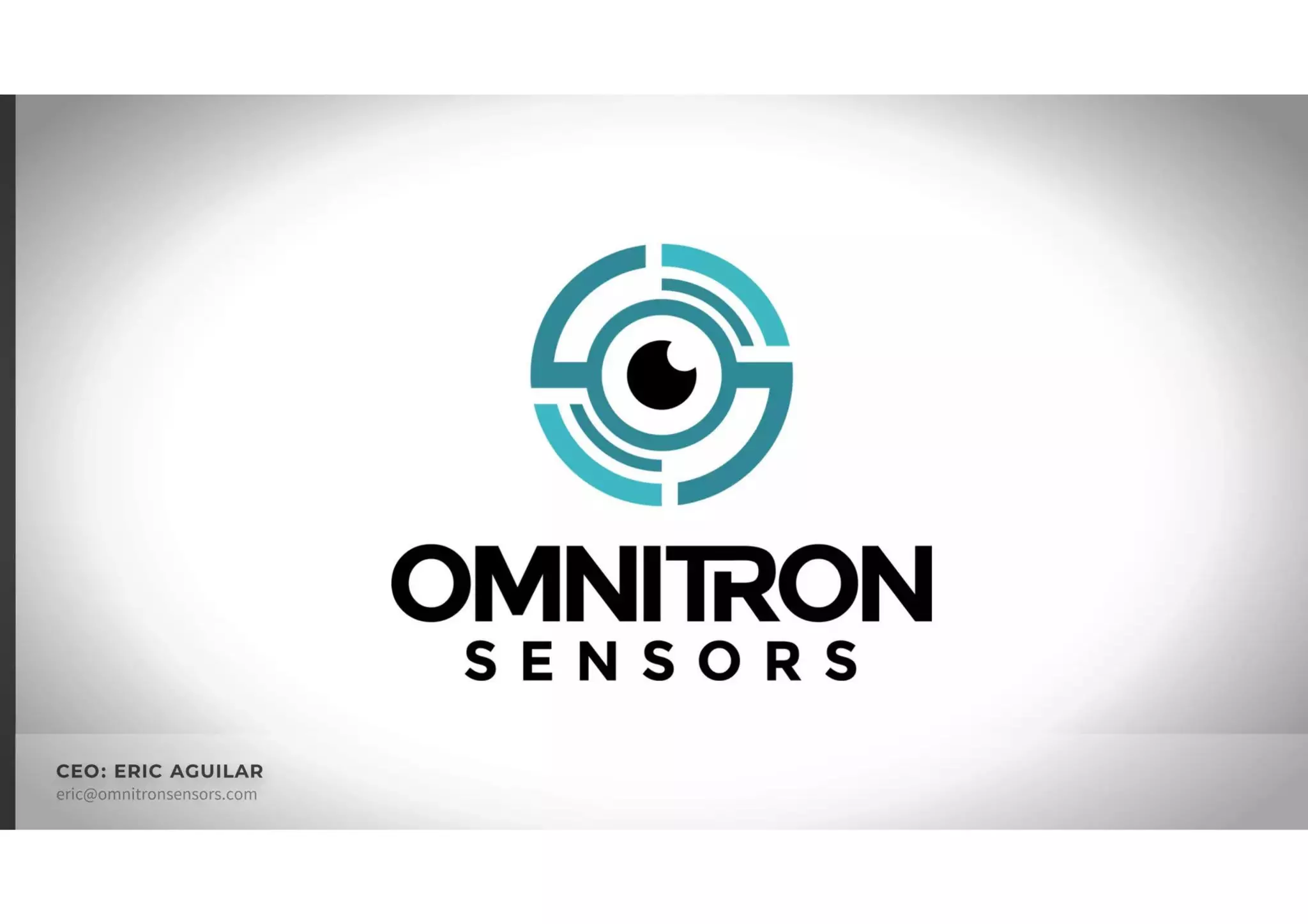 Cover slide of the Omnitron Sensors pitch deck