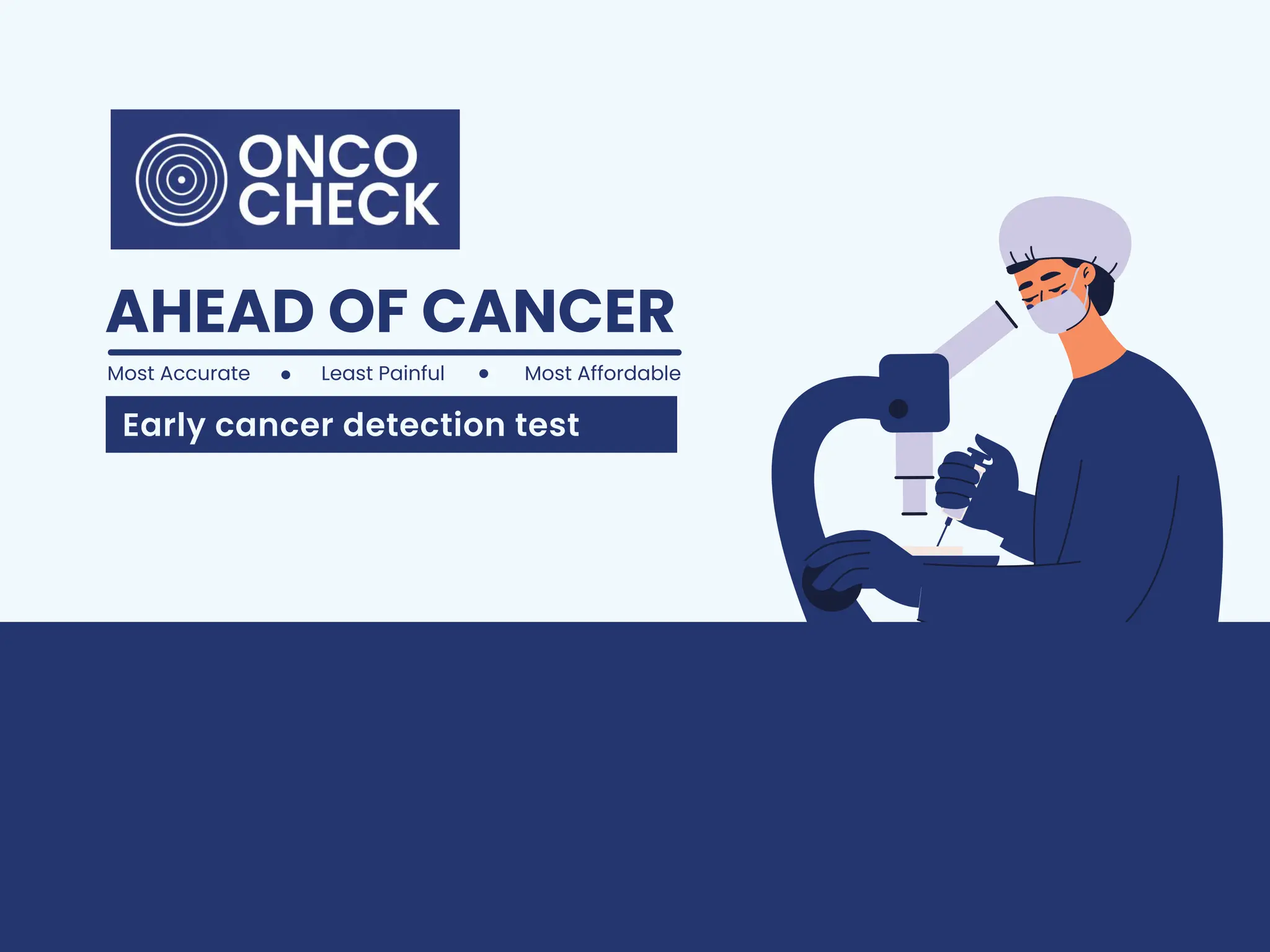 Cover slide of the Oncocheck pitch deck — Seed 2024