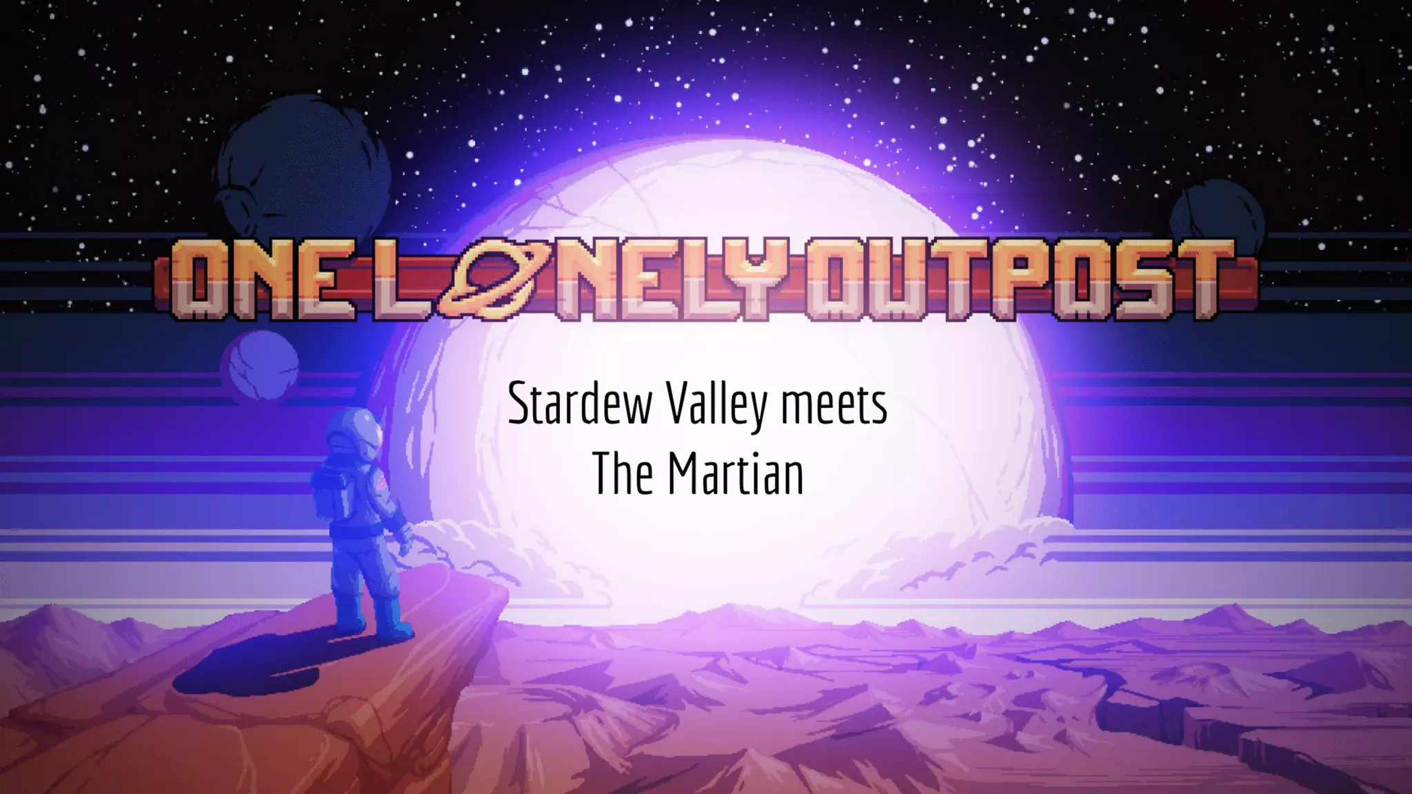 Cover slide of the One Lonely Outpost pitch deck — Alpha / Pre-seed