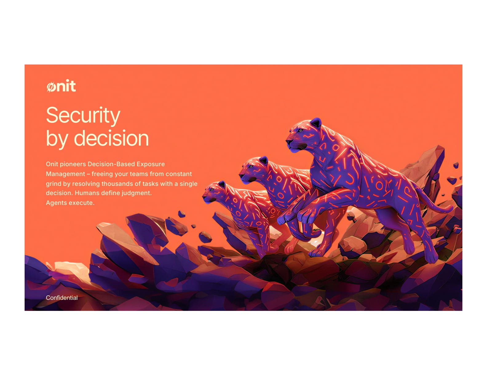 Cover slide of the Onit Security pitch deck — Seed 2025