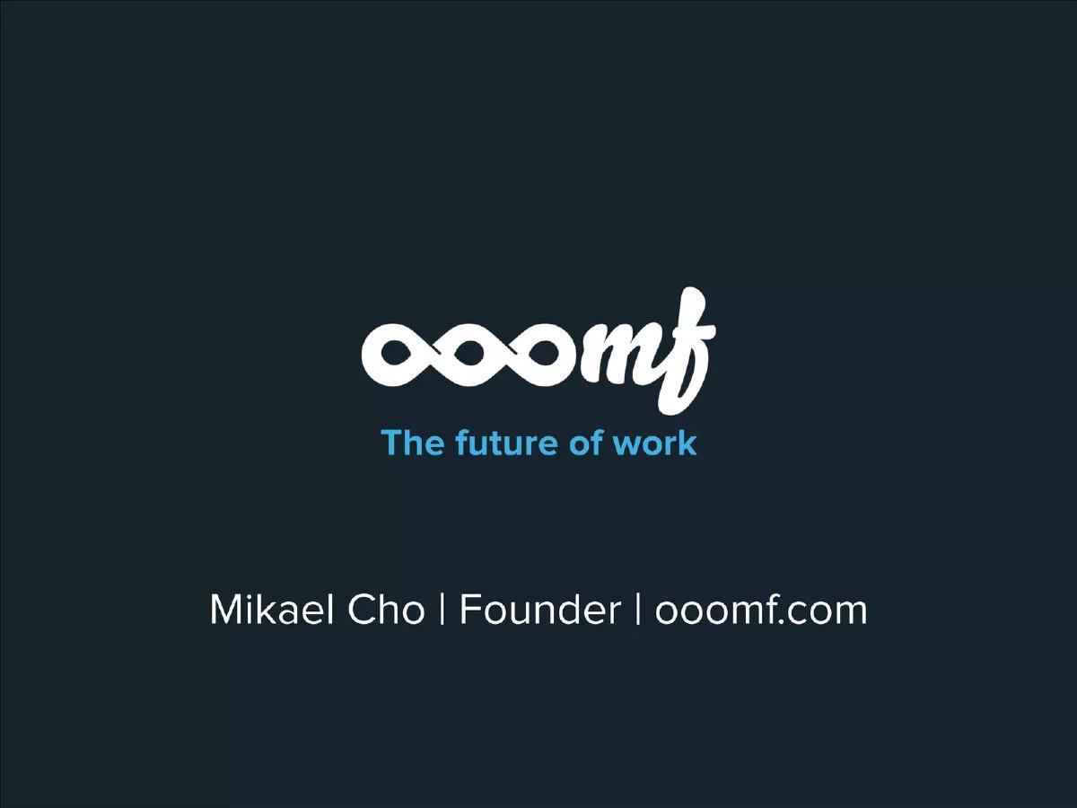 Cover slide of the Ooomf (later Crew) pitch deck — Seed 2013