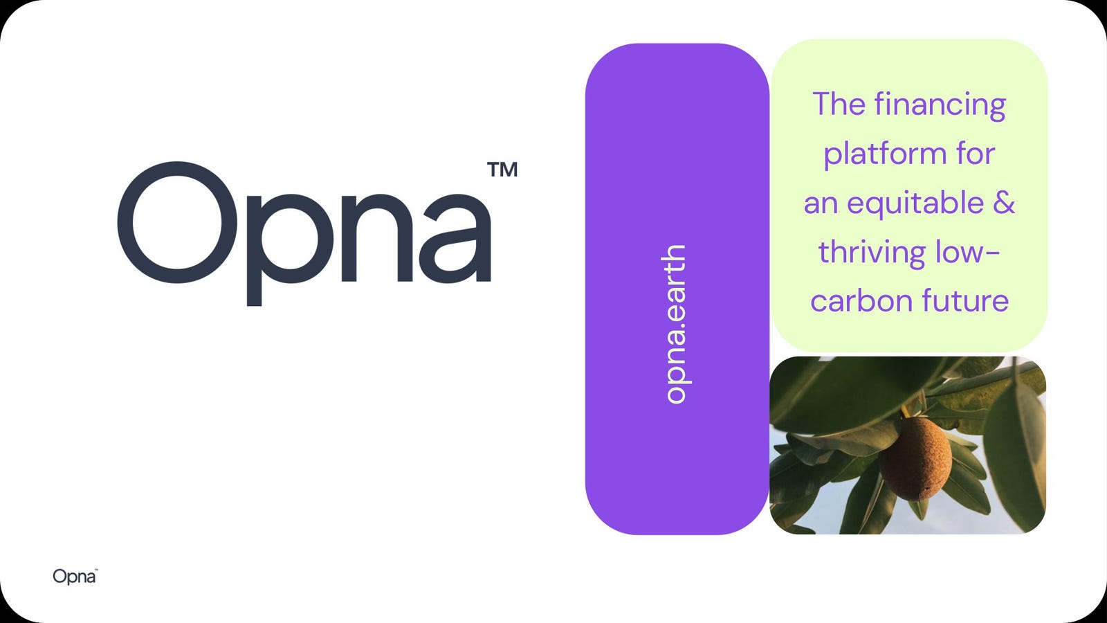 Cover slide of the Opna pitch deck — Seed 2024