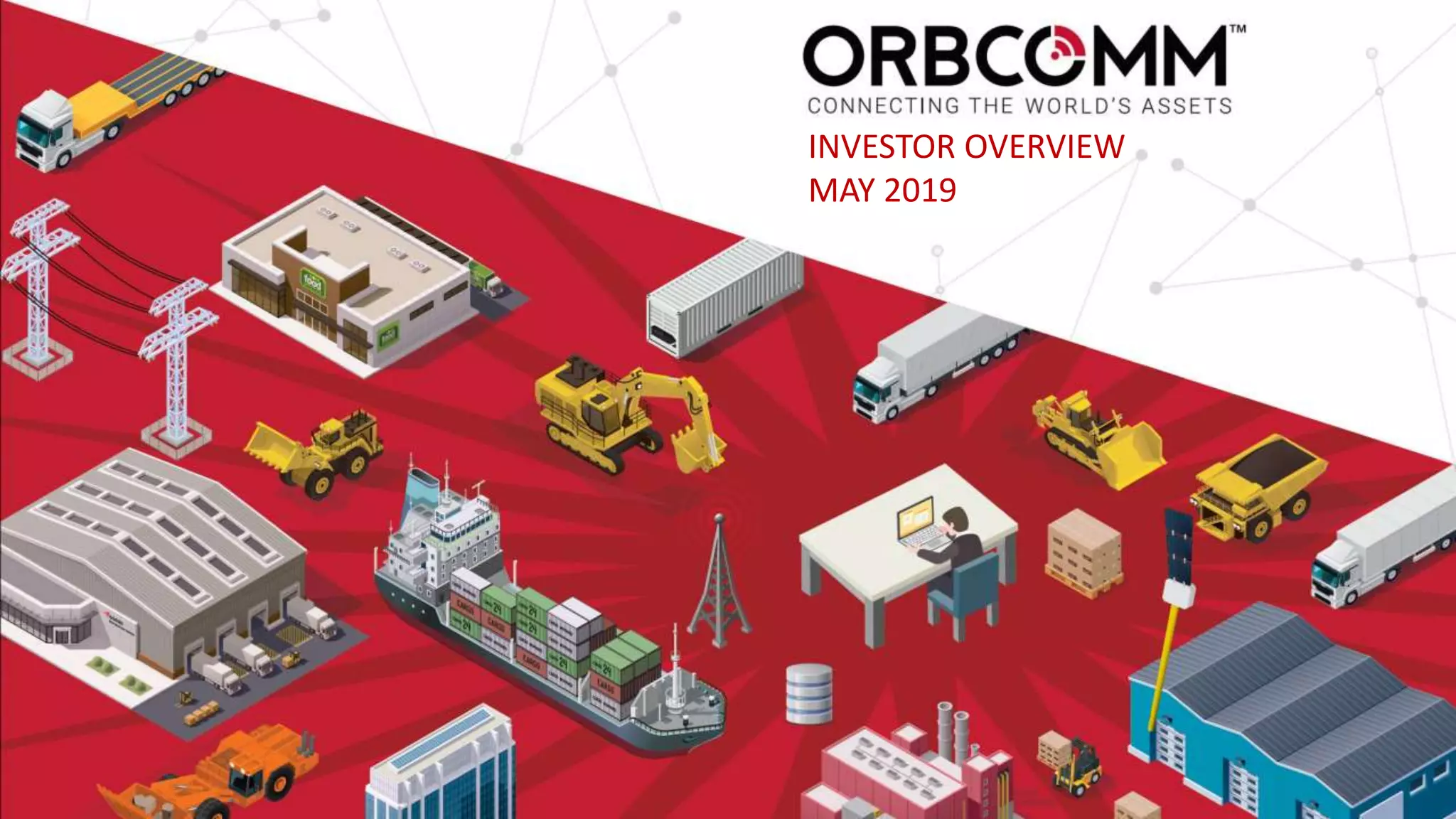 Cover slide of the ORBCOMM pitch deck — Late Stage / Public 2020