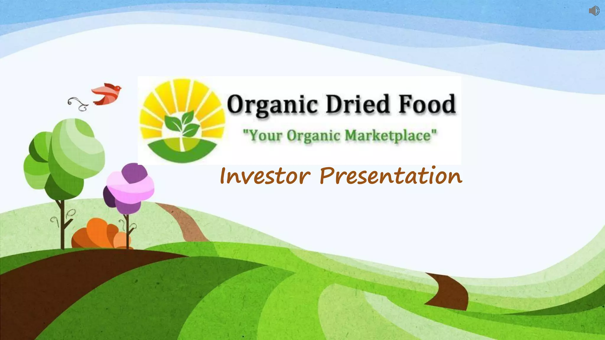 Cover slide of the Organic Dried Food Pitch Deck Teardown pitch deck