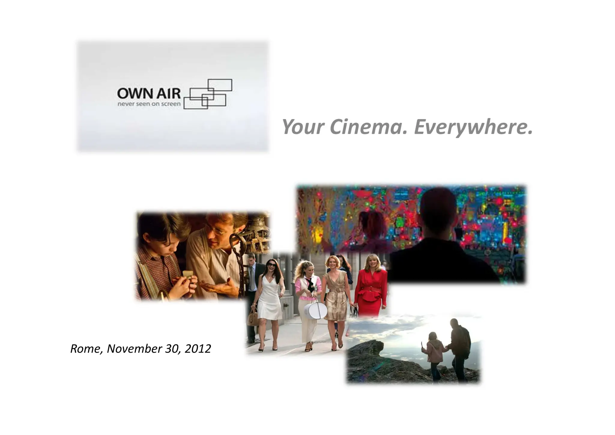 Cover slide of the OwnAir pitch deck — Seed/Investment Pitch 2012