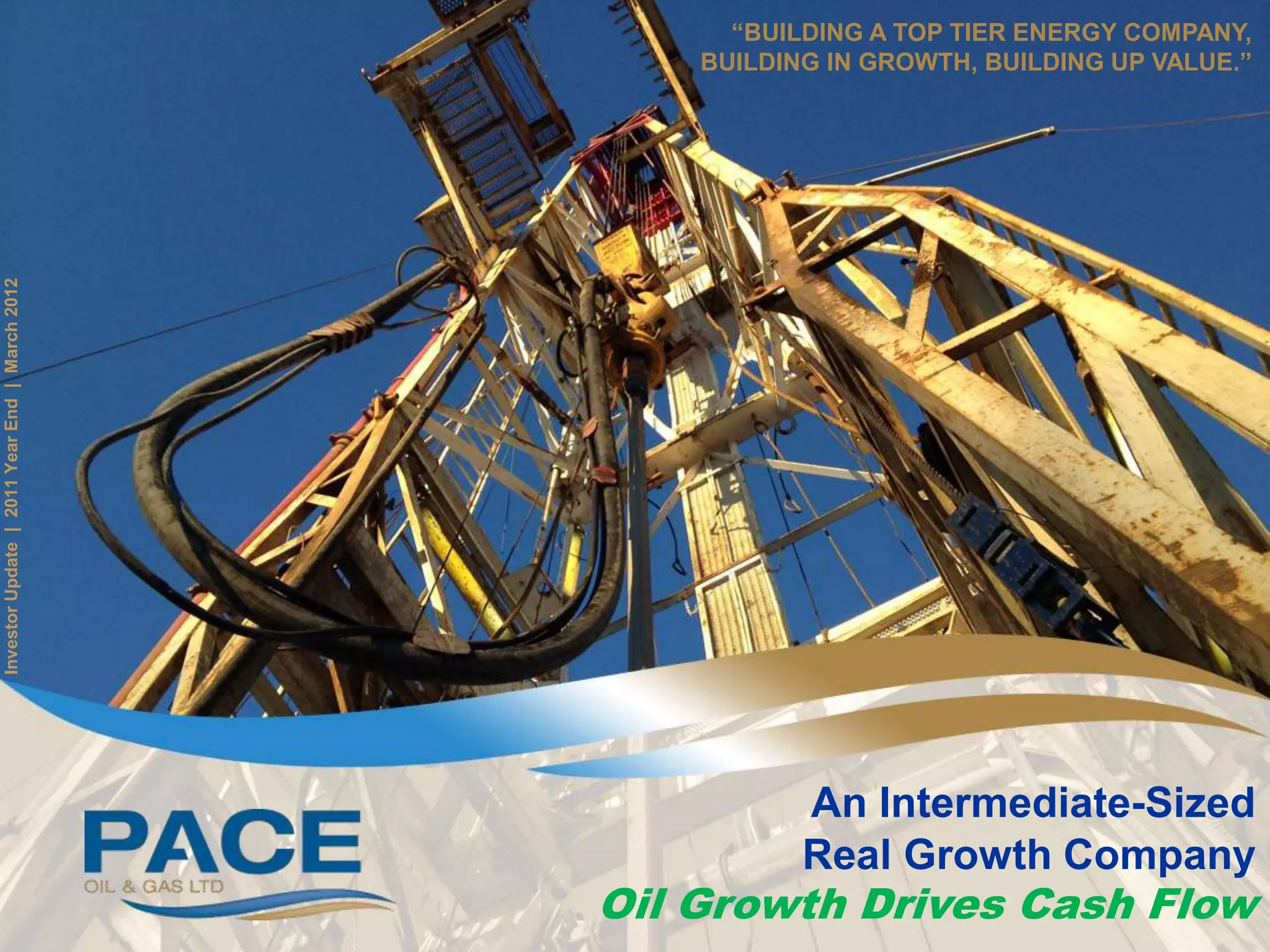 Cover slide of the Pace Oil and Gas Pitch Deck Teardown pitch deck