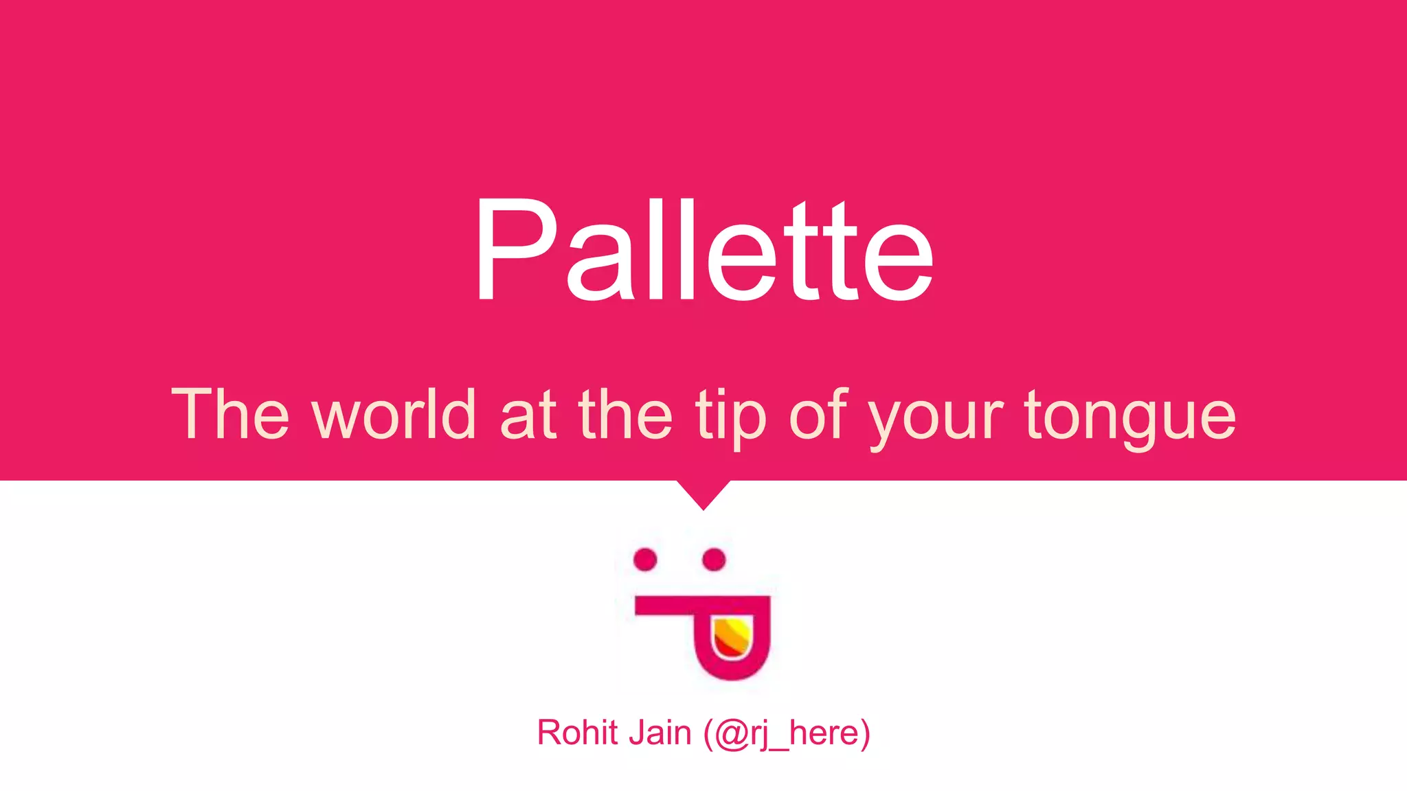 Cover slide of the Pallette pitch deck — Early Stage / Concept