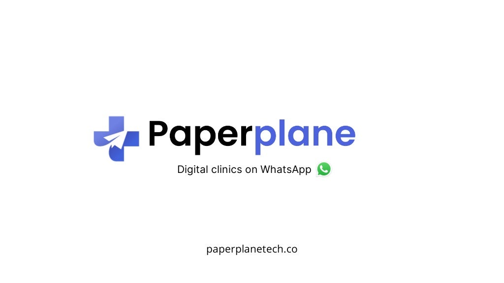 Cover slide of the Paperplane pitch deck — Not stated