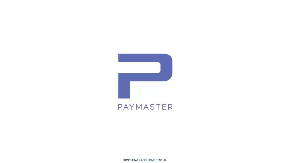 Cover slide of the PayMaster pitch deck