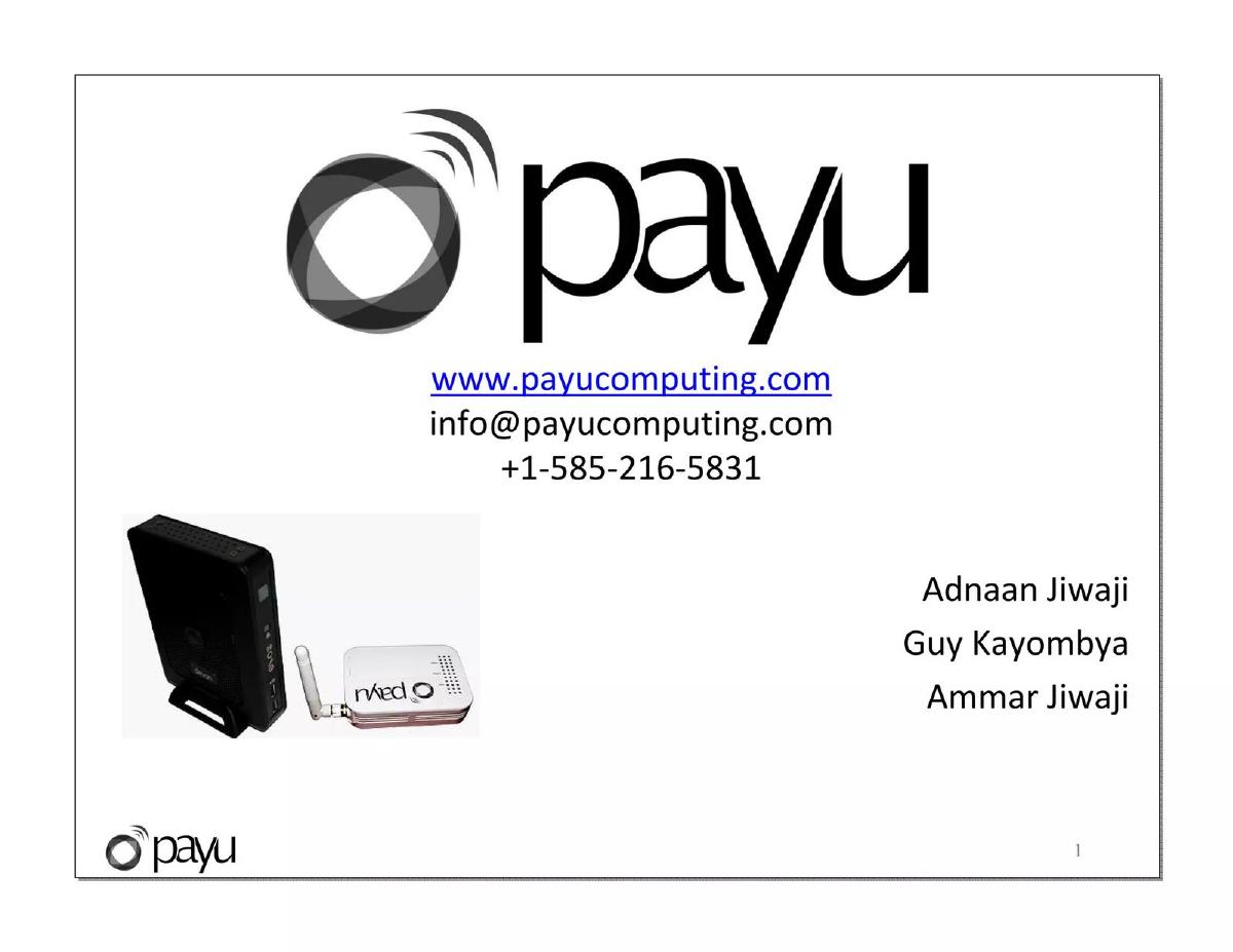 Cover slide of the Payu Pitch Deck Teardown pitch deck