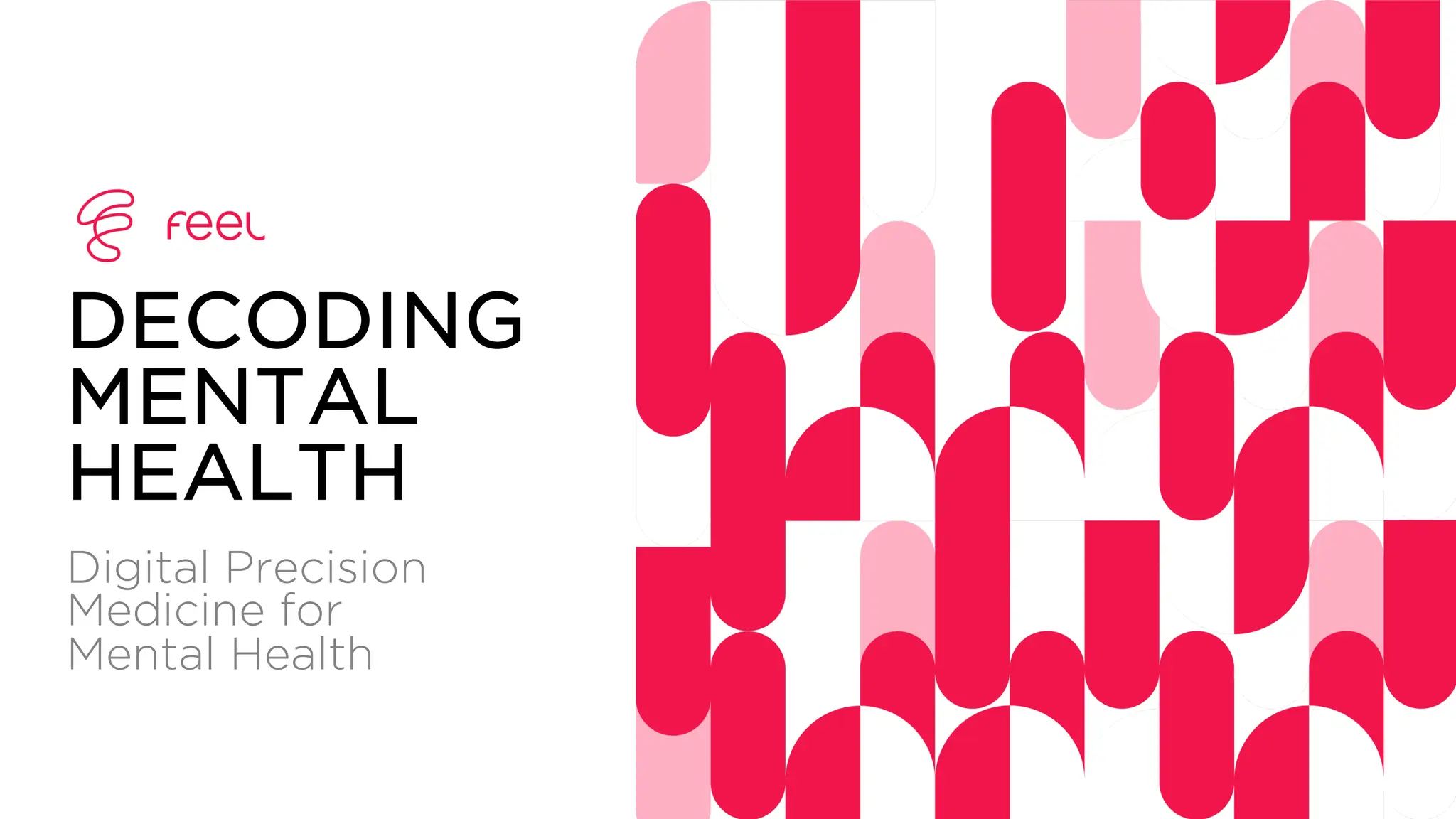 Cover slide of the Feel Therapeutics pitch deck — Seed