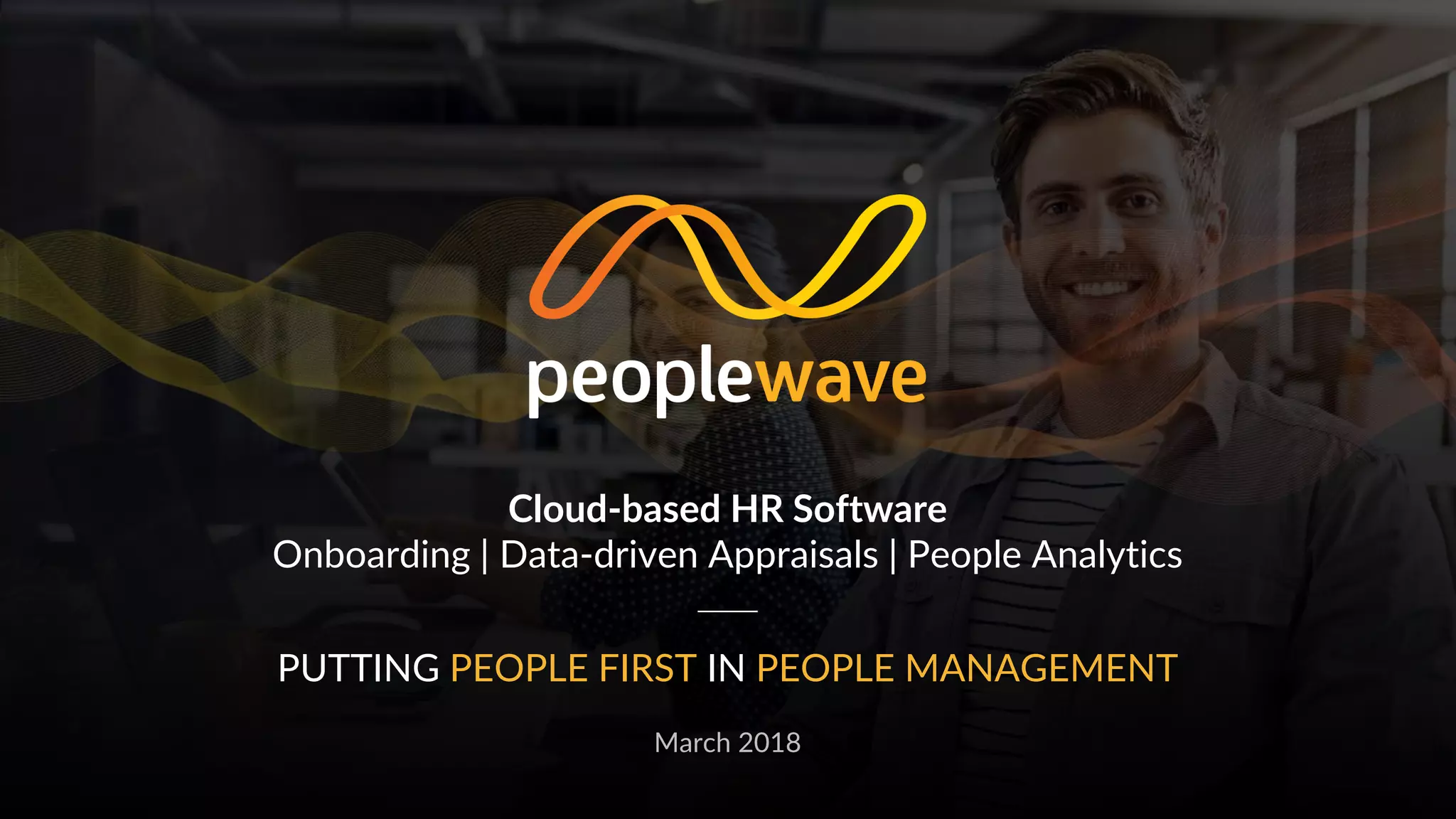 Cover slide of the Peoplewave pitch deck — Seed 2018