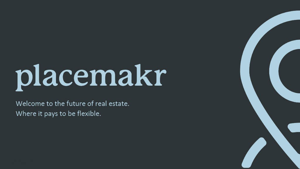 Cover slide of the Placemakr pitch deck — Series C 2024
