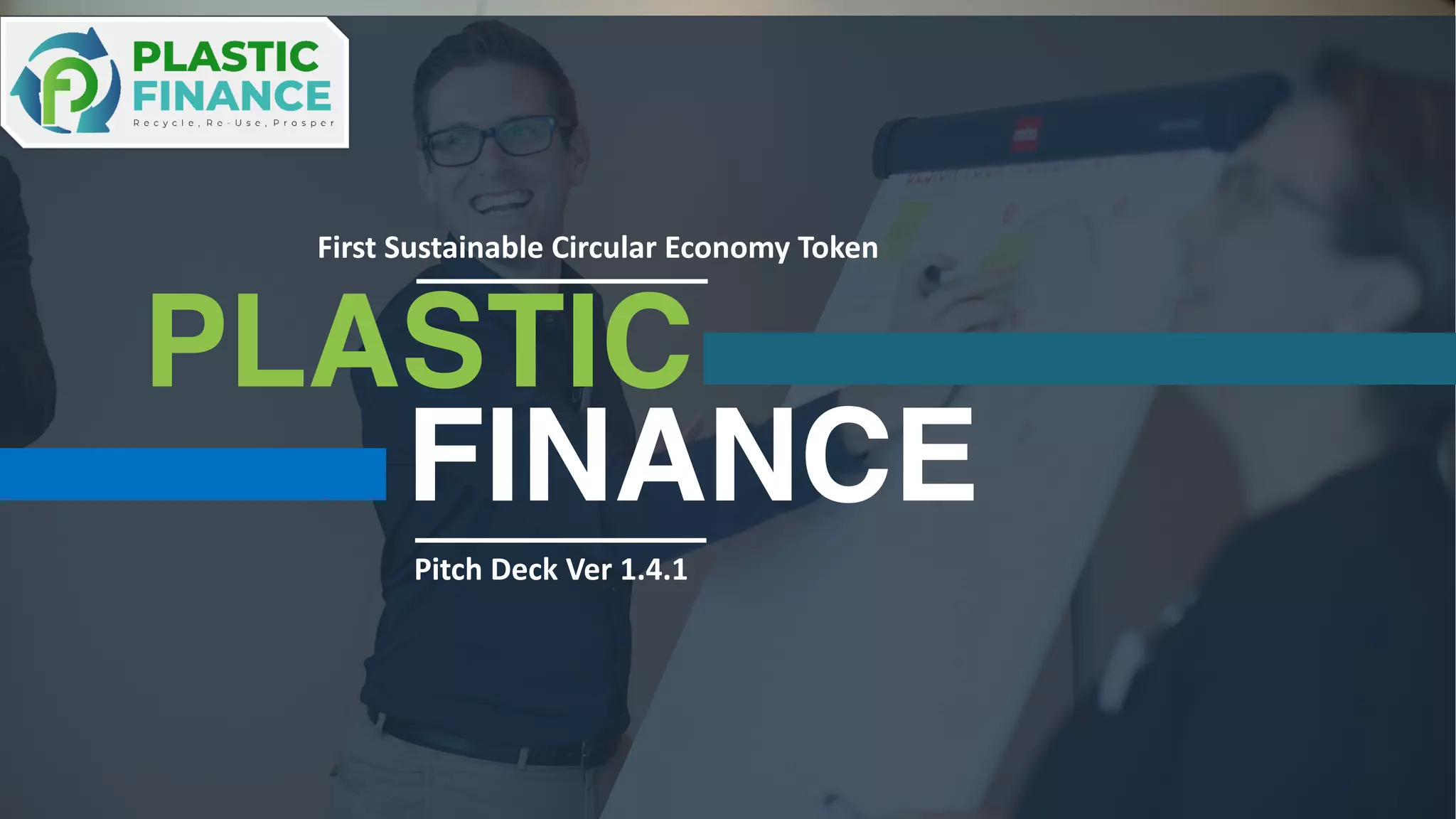 Cover slide of the Plastic Finance pitch deck — 2021