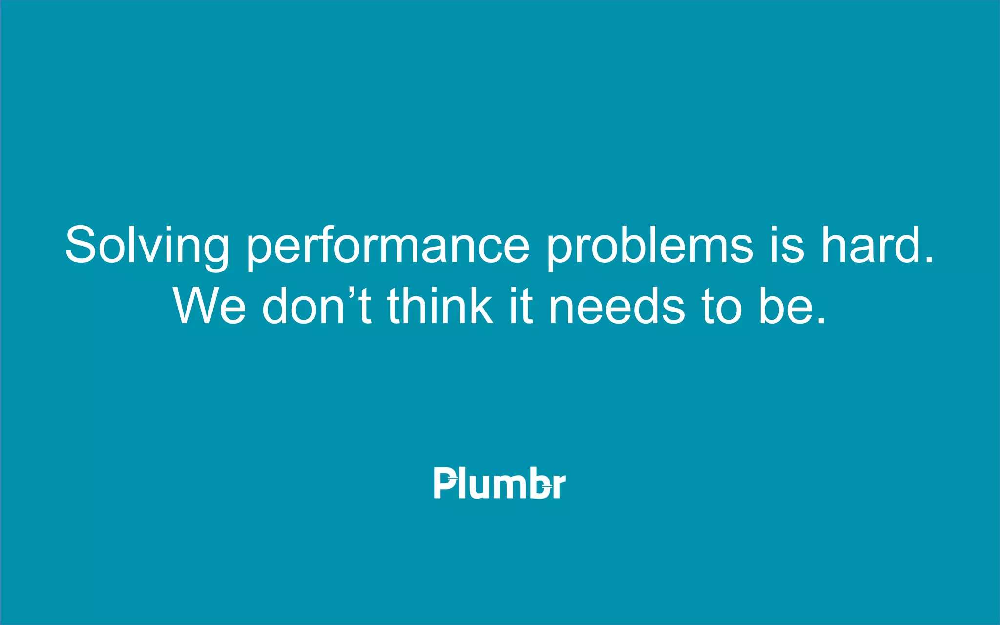 Cover slide of the Plumbr pitch deck