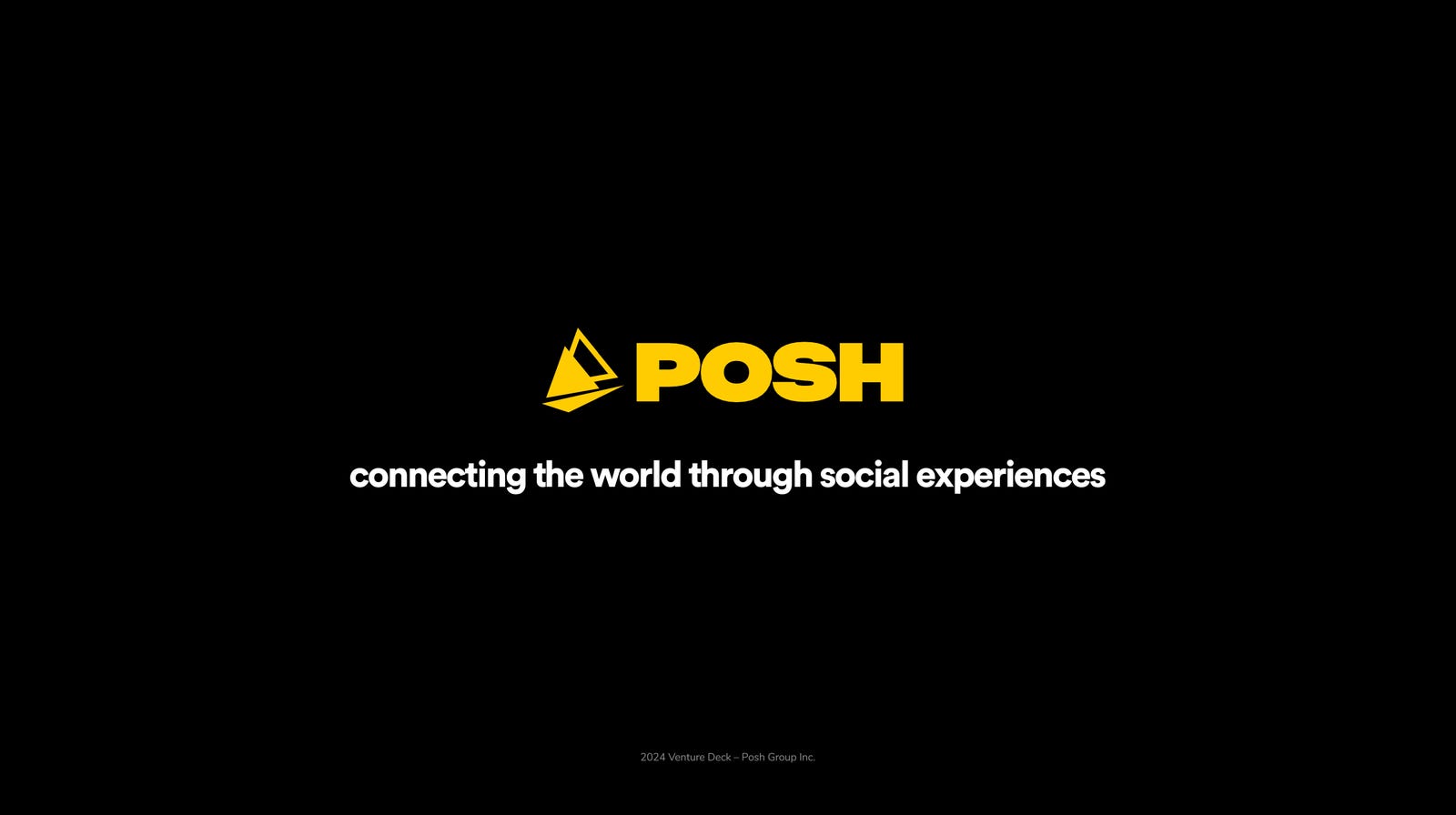 Cover slide of the Posh pitch deck — Series A 2024