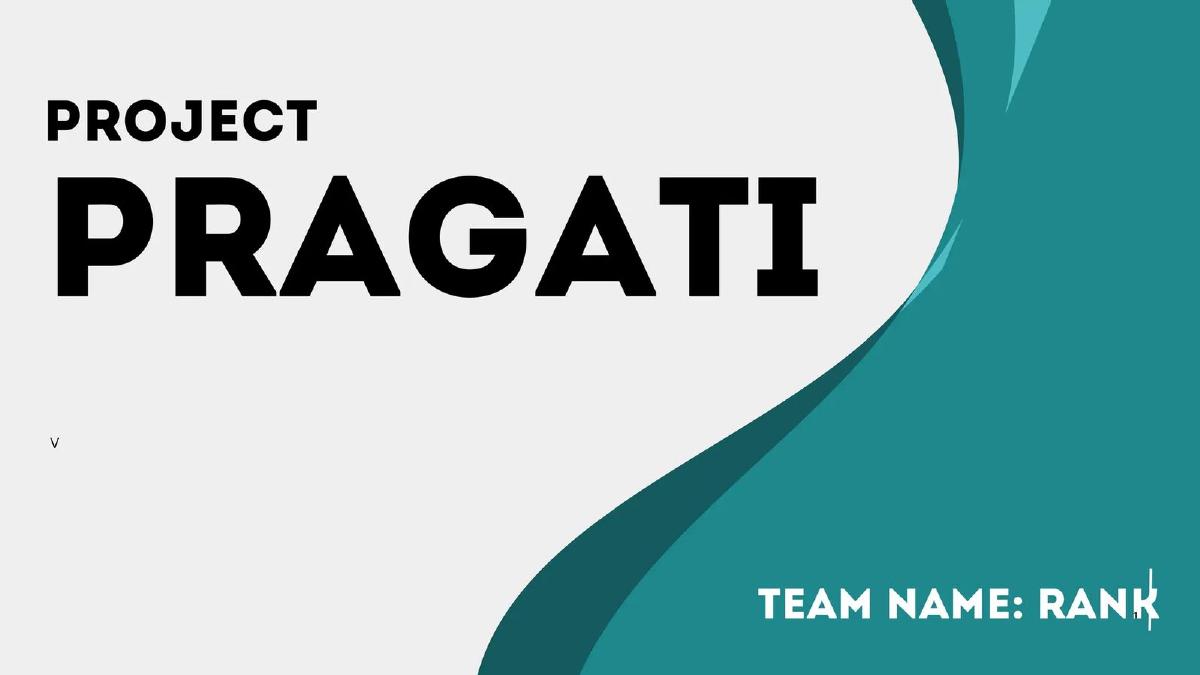 Cover slide of the PRAGATI pitch deck — Conceptual / Pre-seed