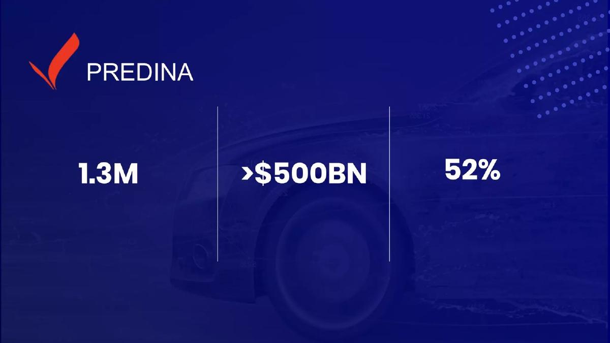 Cover slide of the Predina pitch deck — 2021
