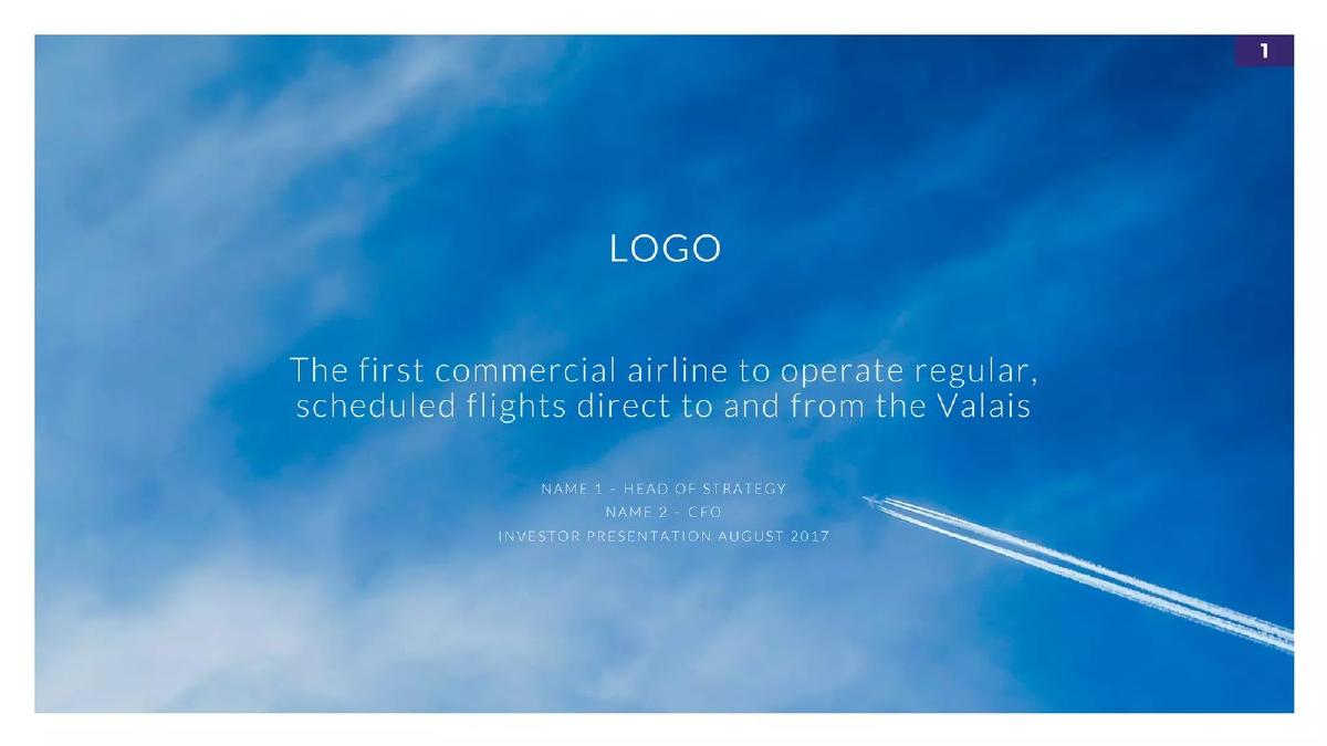 Cover slide of the Private Airline Pitch Deck Teardown pitch deck