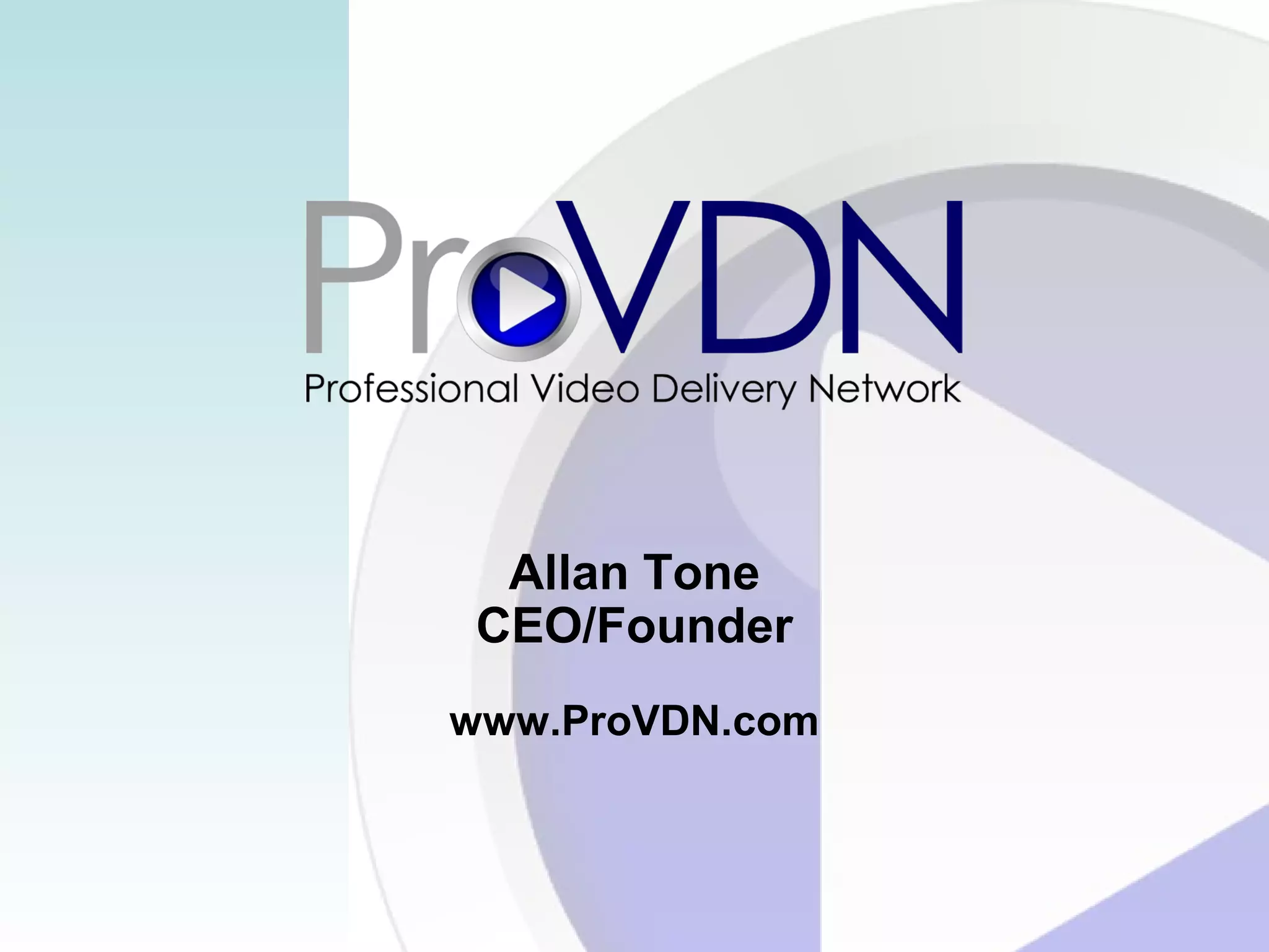 Cover slide of the Pro Vdn pitch deck — Early Stage / Seed 2008