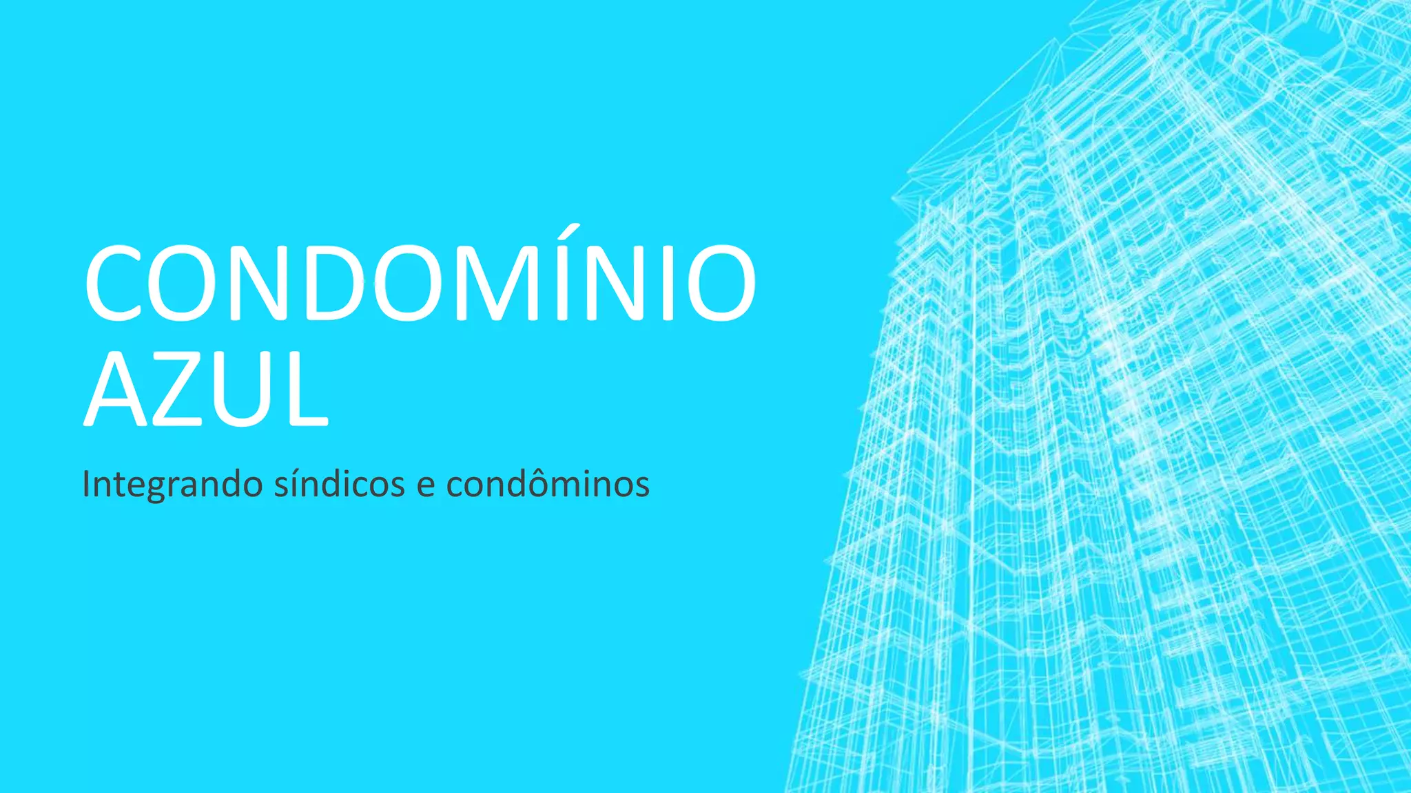 Cover slide of the CondomínioAzul Pitch Deck Teardown pitch deck