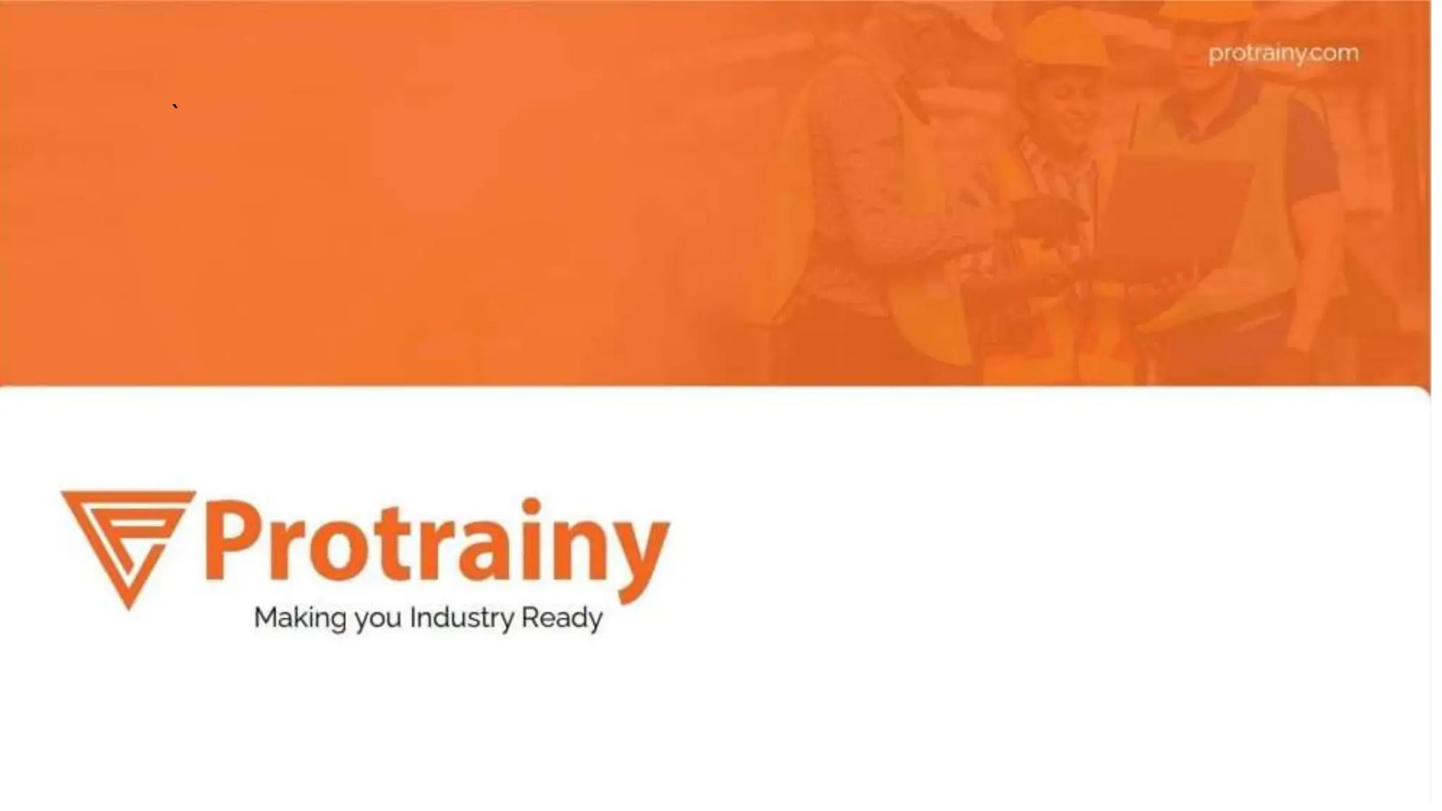 Cover slide of the Protrainy pitch deck — Not stated