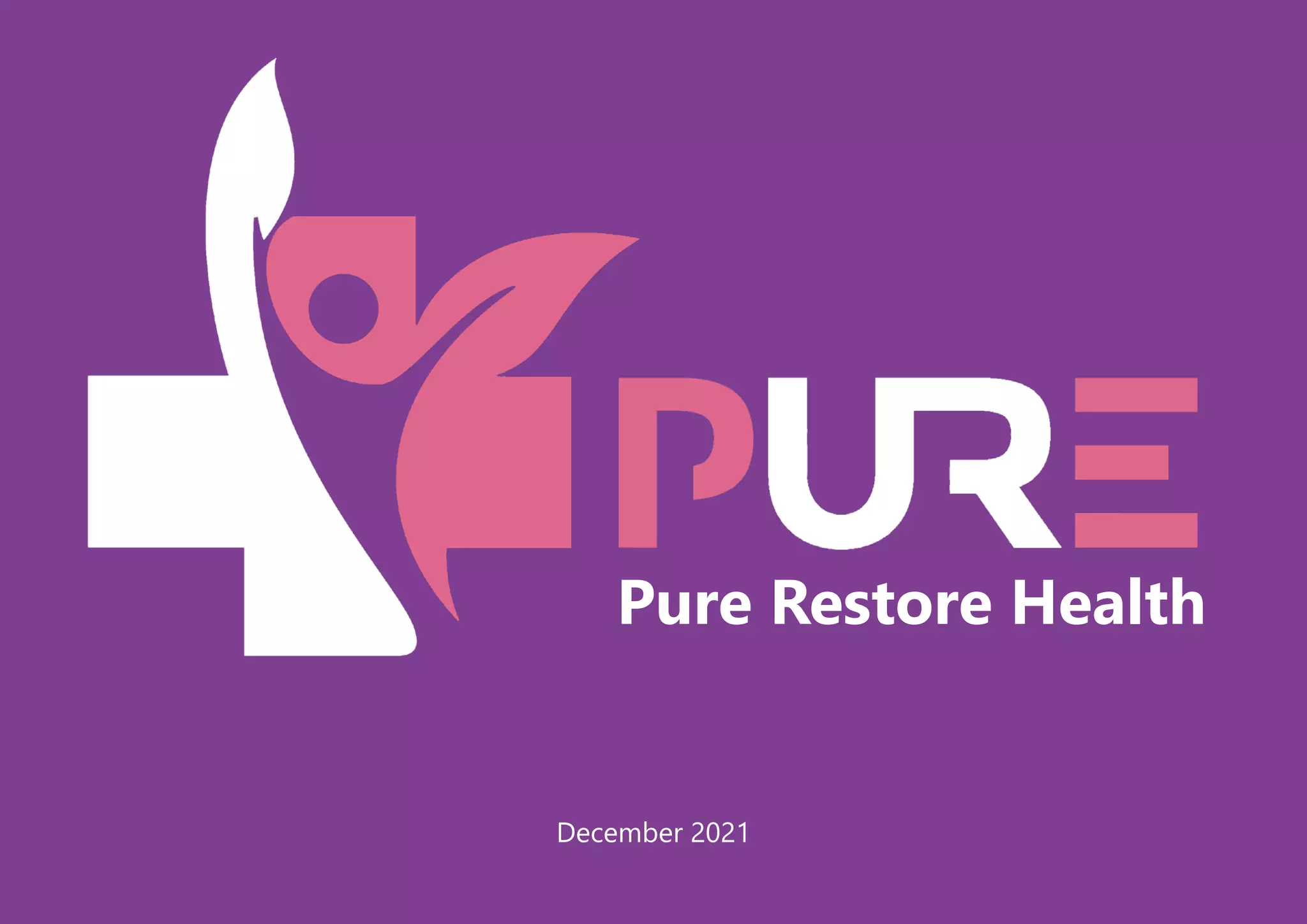 Cover slide of the Pure Medical pitch deck — Growth / Placement 2021
