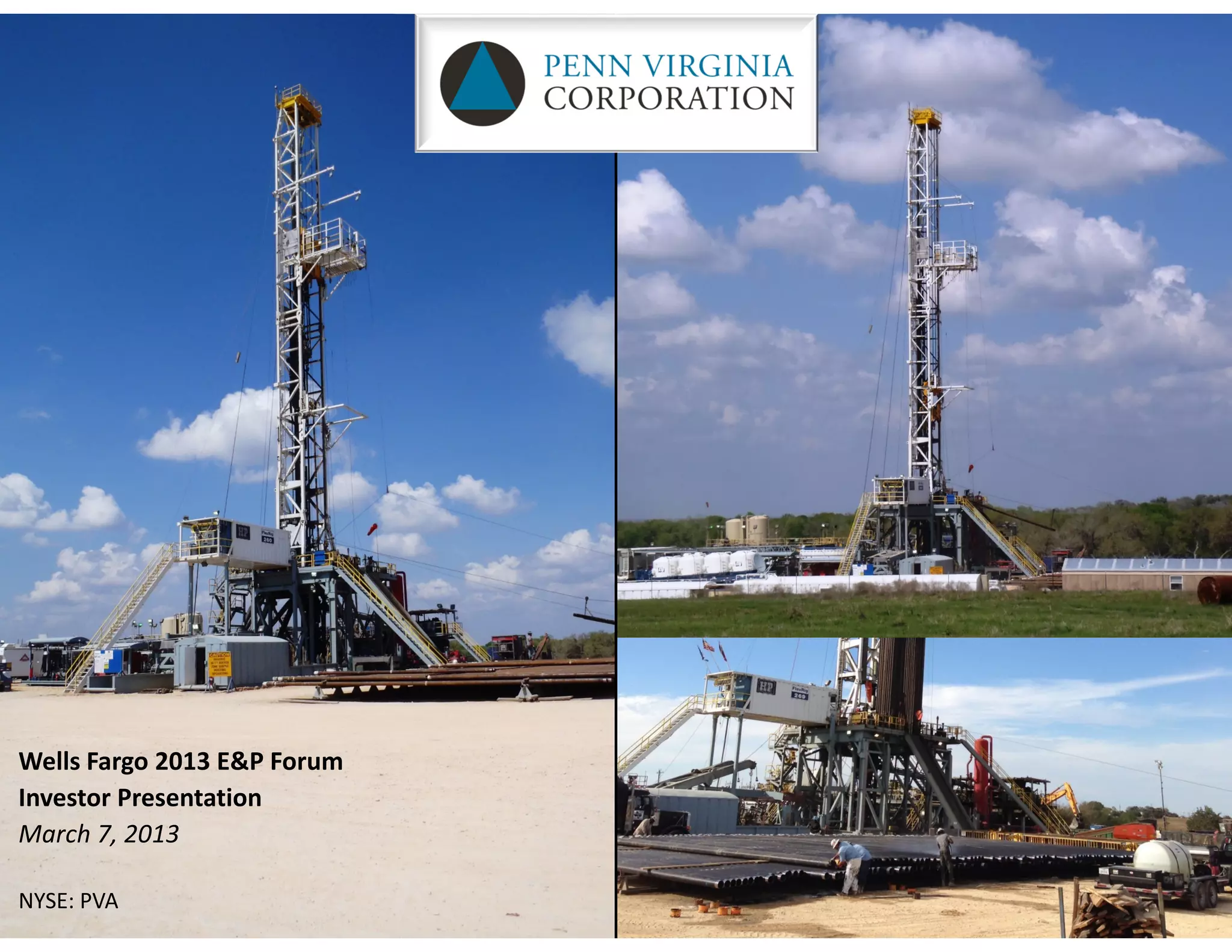 Cover slide of the Penn Virginia Corporation pitch deck — Public (NYSE: PVA) 2013