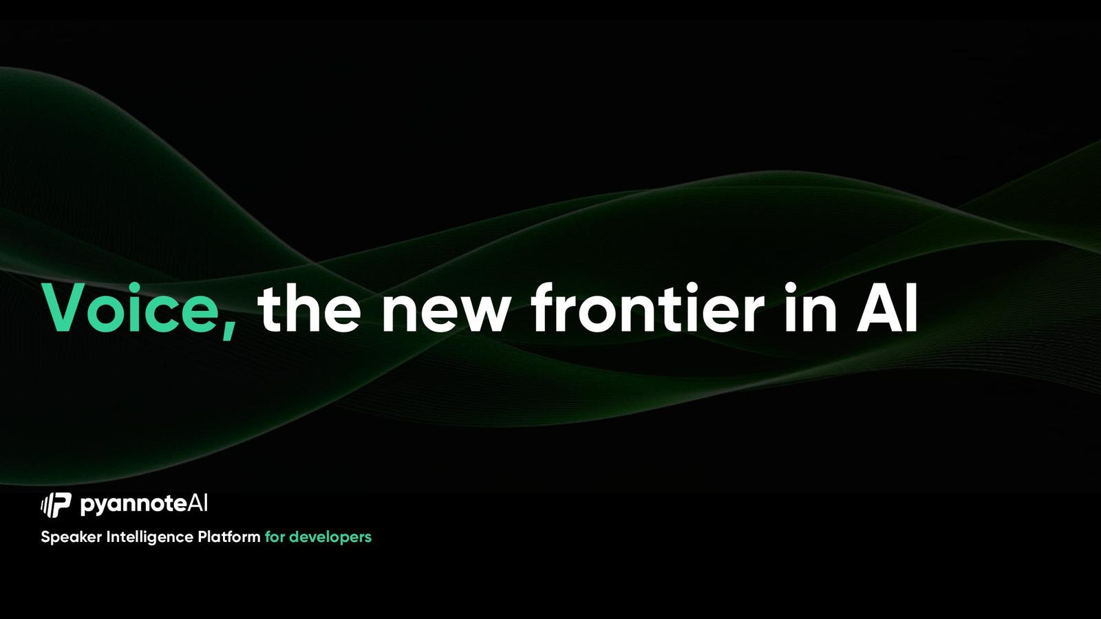 Cover slide of the PyannoteAI pitch deck — Seed 2024
