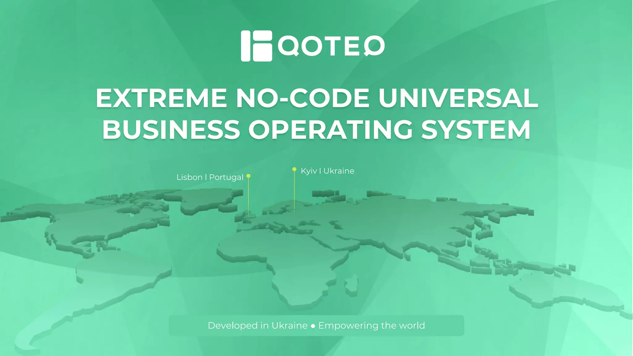 Cover slide of the QOTEQ Investment pitch deck — 2022