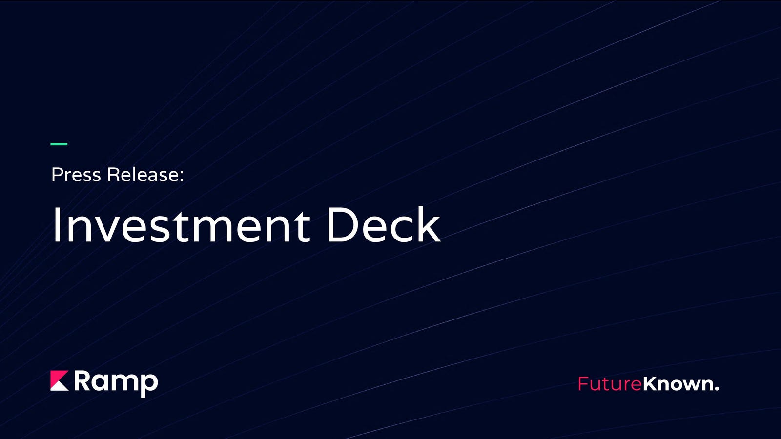 Cover slide of the Ramp pitch deck — Seed 2024