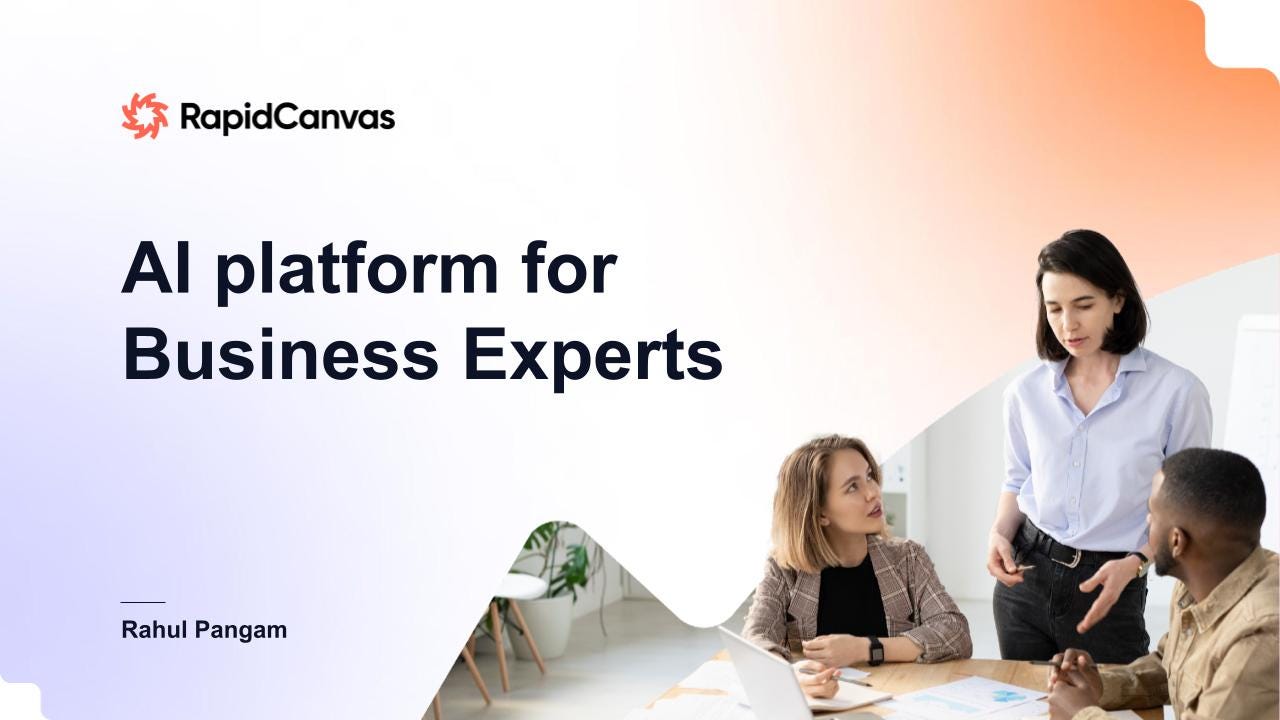 Cover slide of the RapidCanvas pitch deck — Seed 2024
