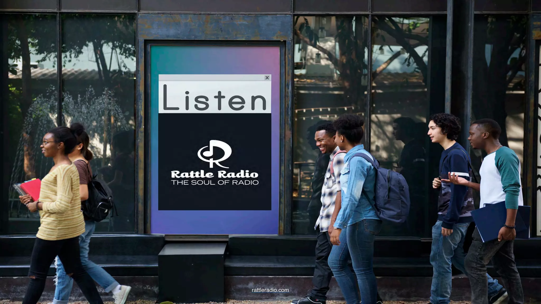 Cover slide of the Rattle Radio pitch deck