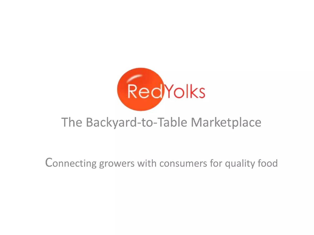 Cover slide of the RedYolks pitch deck — Early Stage / Seed 2015
