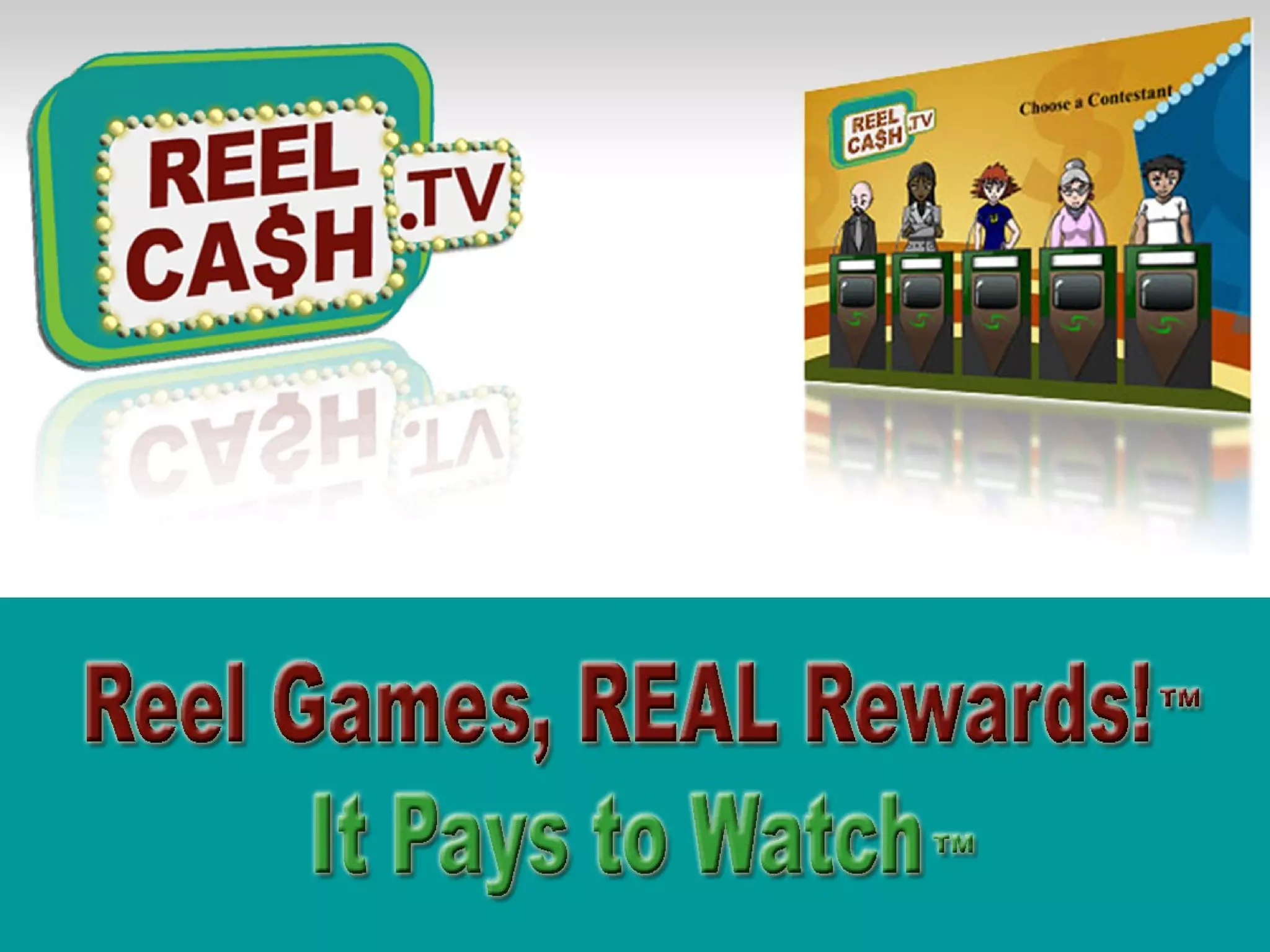 Cover slide of the Reel Cash Entertainment pitch deck — Seed 2010