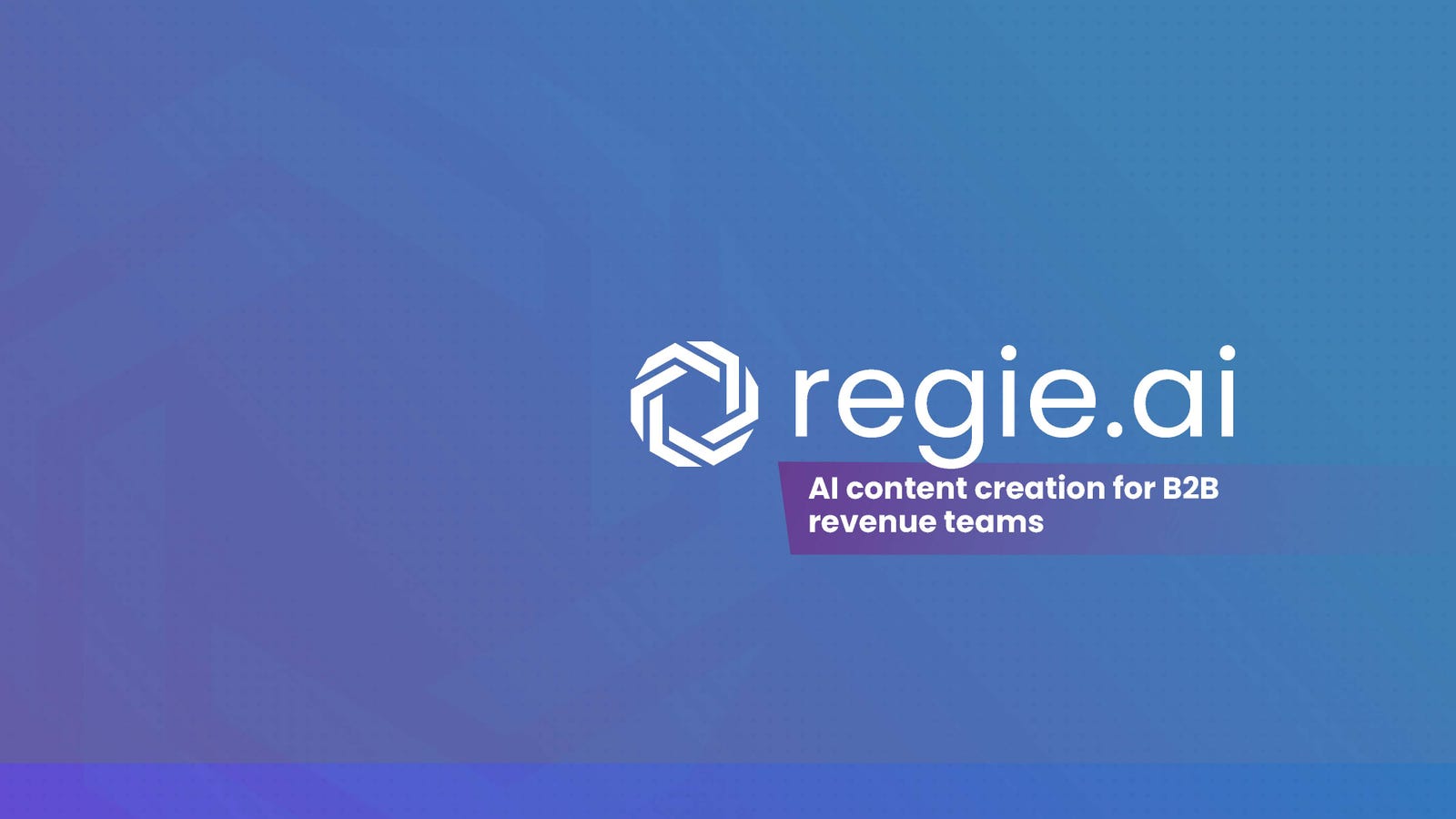 Cover slide of the Regie.ai pitch deck — Seed 2022