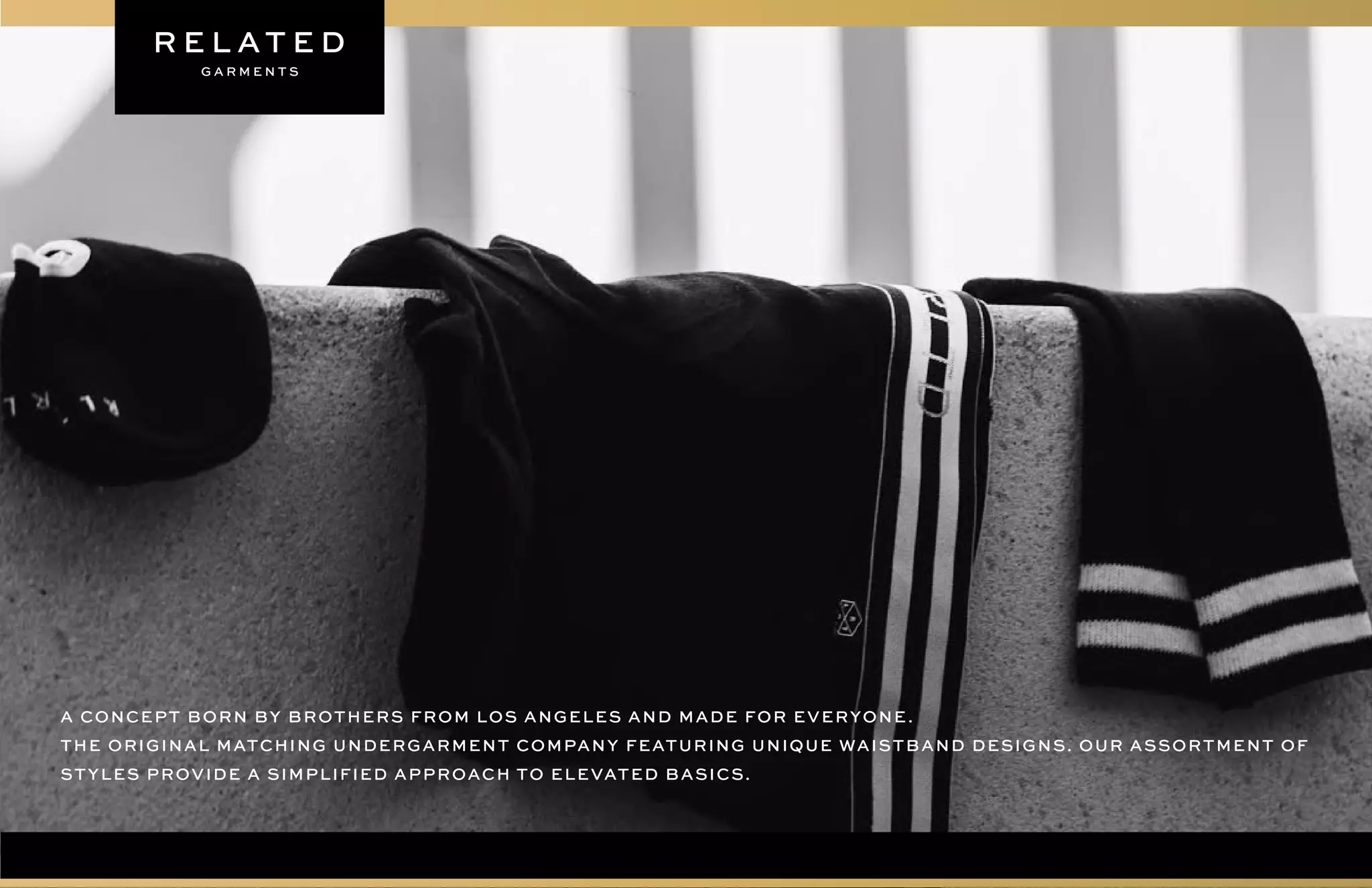 Cover slide of the Related Garments pitch deck — 2017