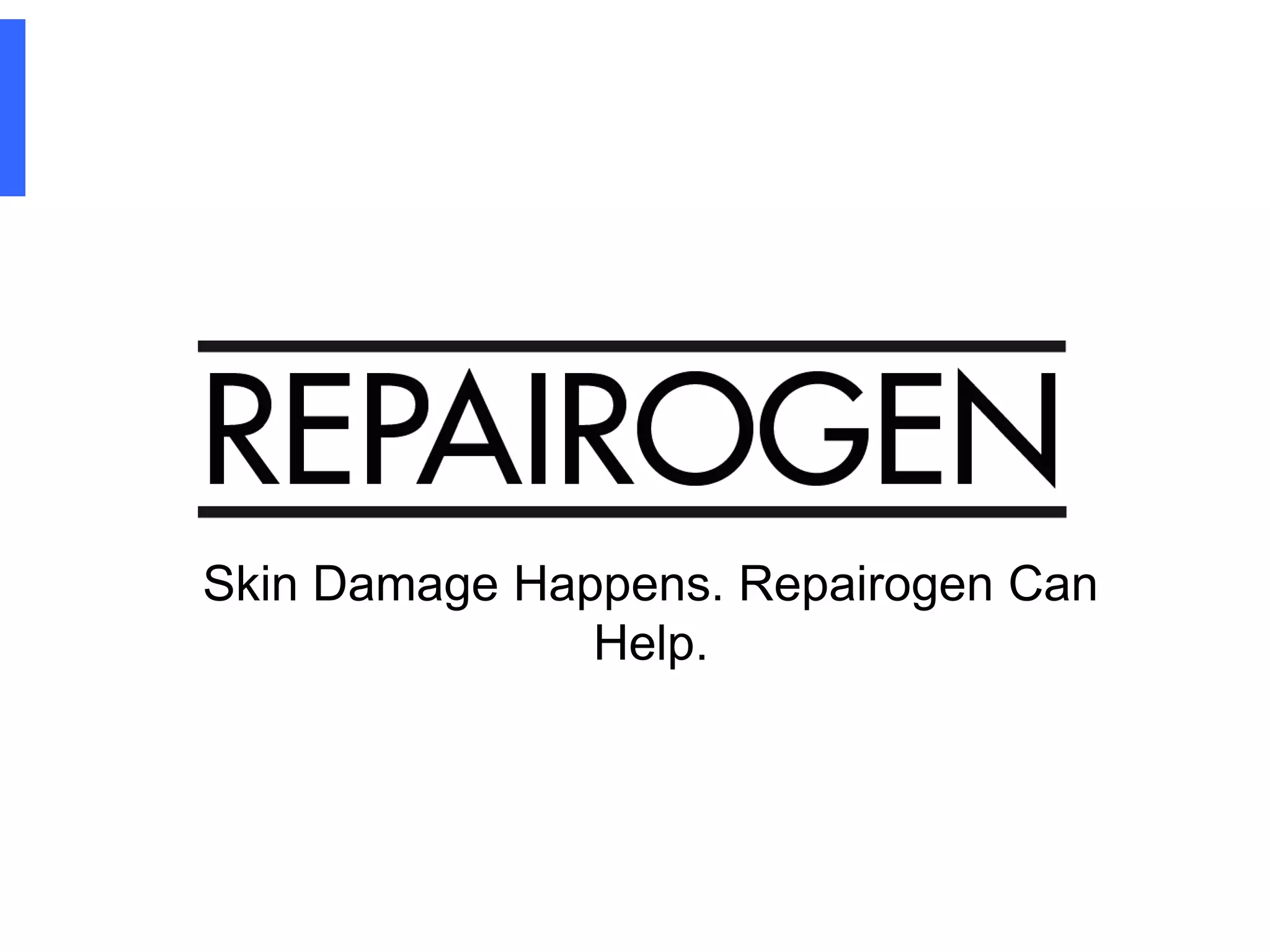 Cover slide of the Repairogen pitch deck — 2016