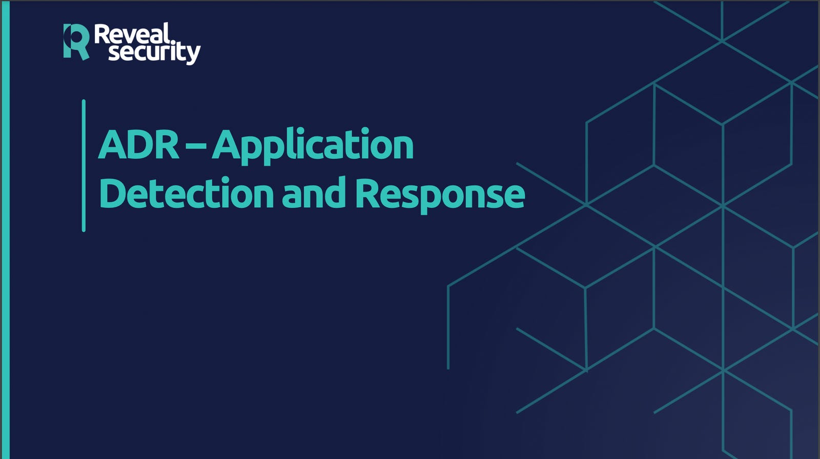Cover slide of the RevealSecurity pitch deck — Series A 2023