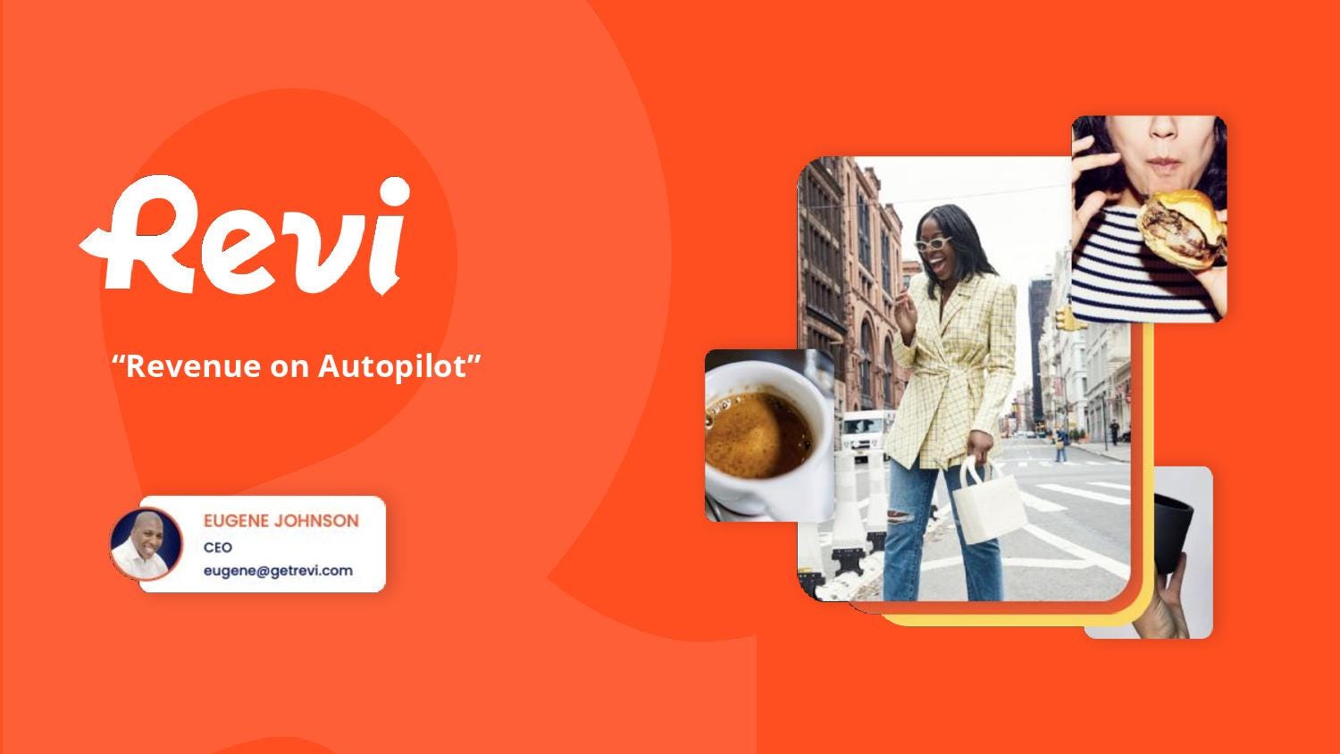 Cover slide of the Revi pitch deck — Series A 2024