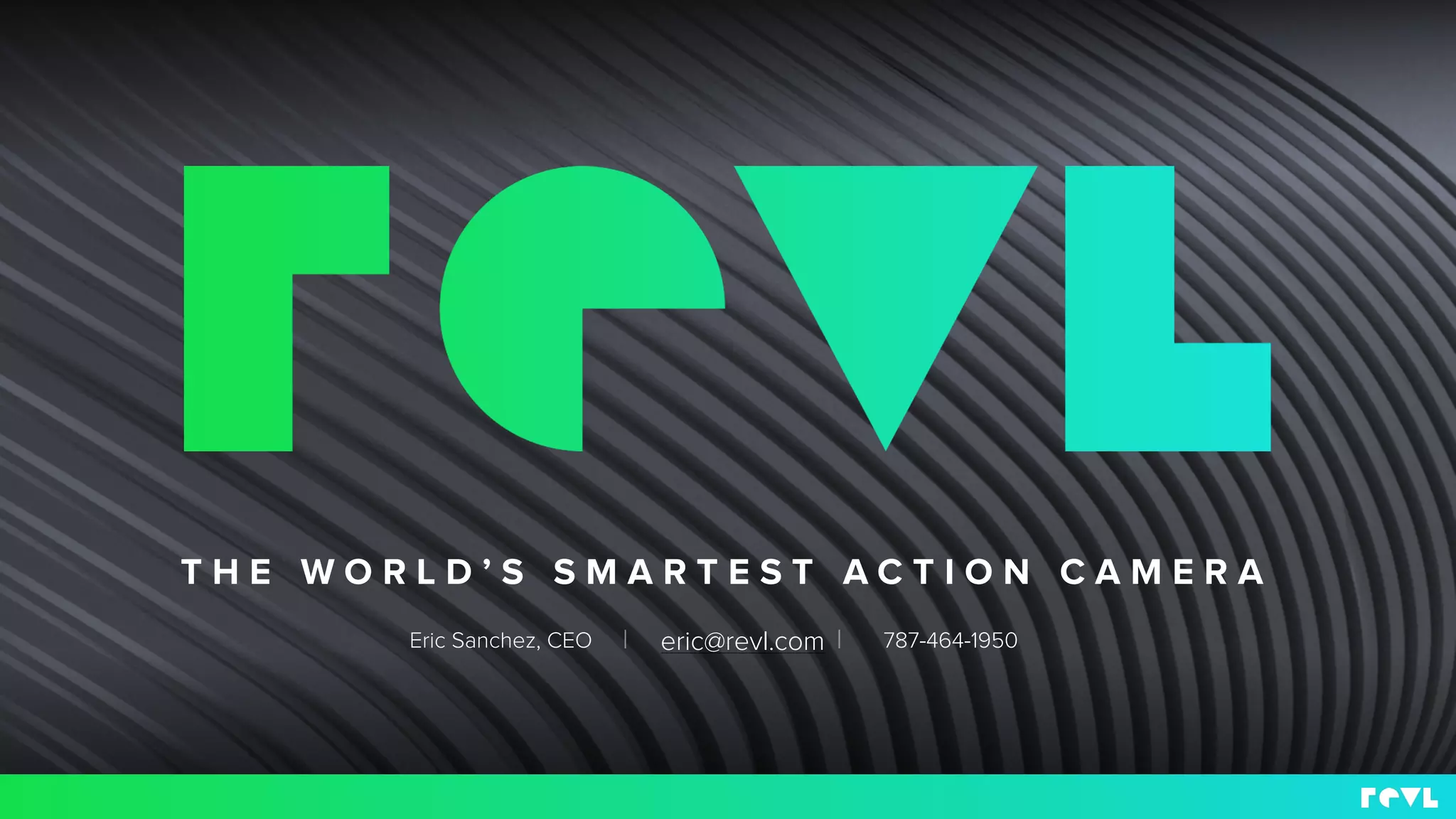 Cover slide of the Revl pitch deck — Seed / Crowdfunding