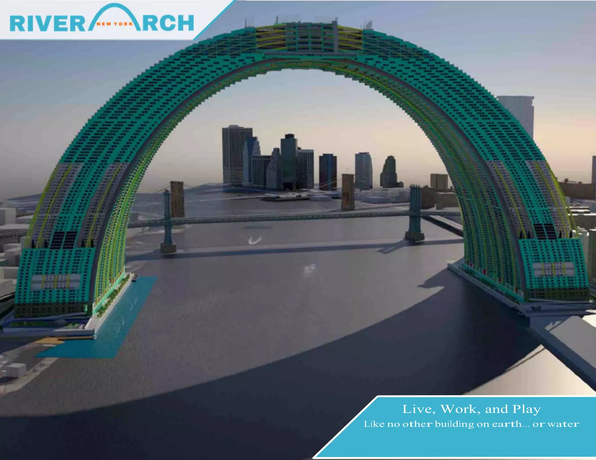Cover slide of the RiverArch Pitch Deck Teardown pitch deck