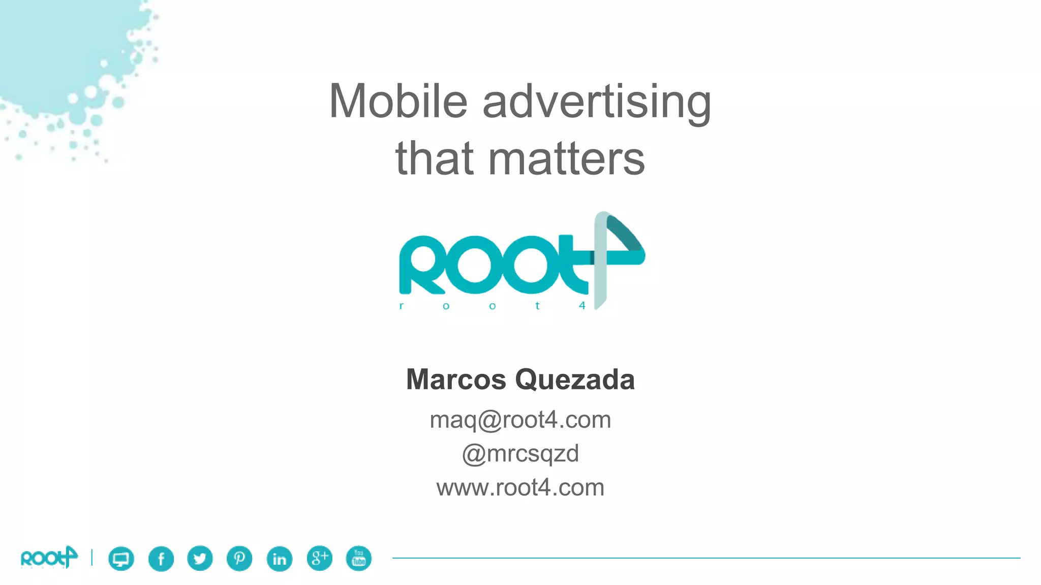Cover slide of the Root4 pitch deck — Early Stage (Demo Day) 2014
