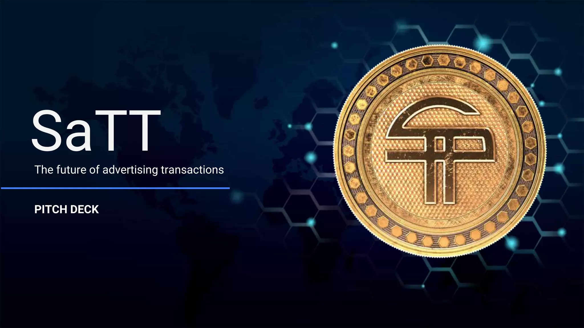 Cover slide of the SaTT - ATAYEN pitch deck — Pre-ICO / Seed 2018