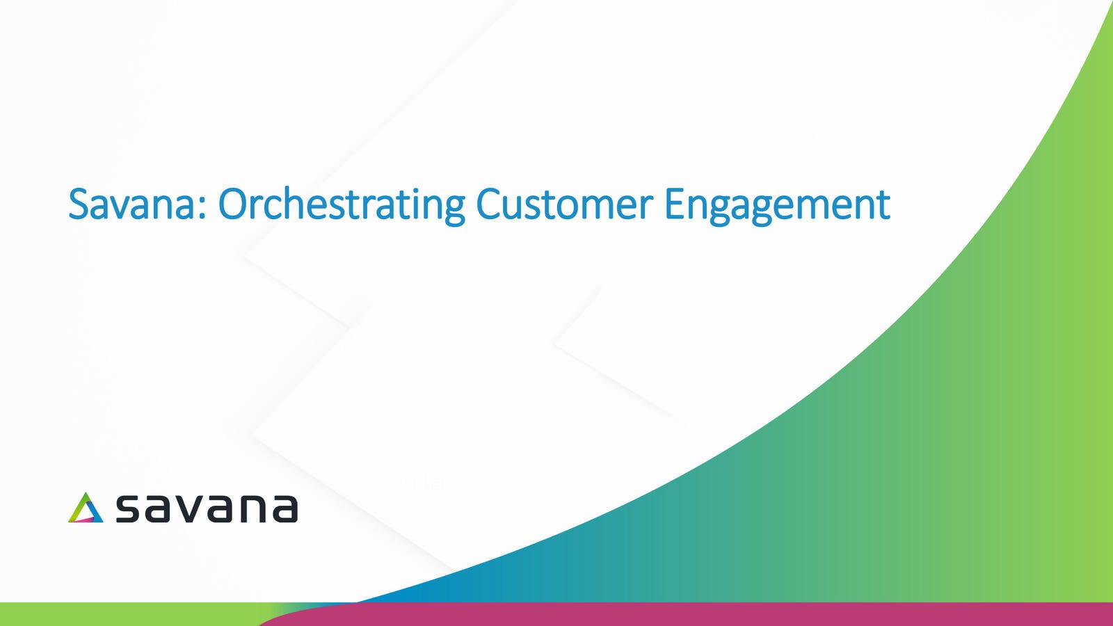 Cover slide of the Savana pitch deck — Series A 2023