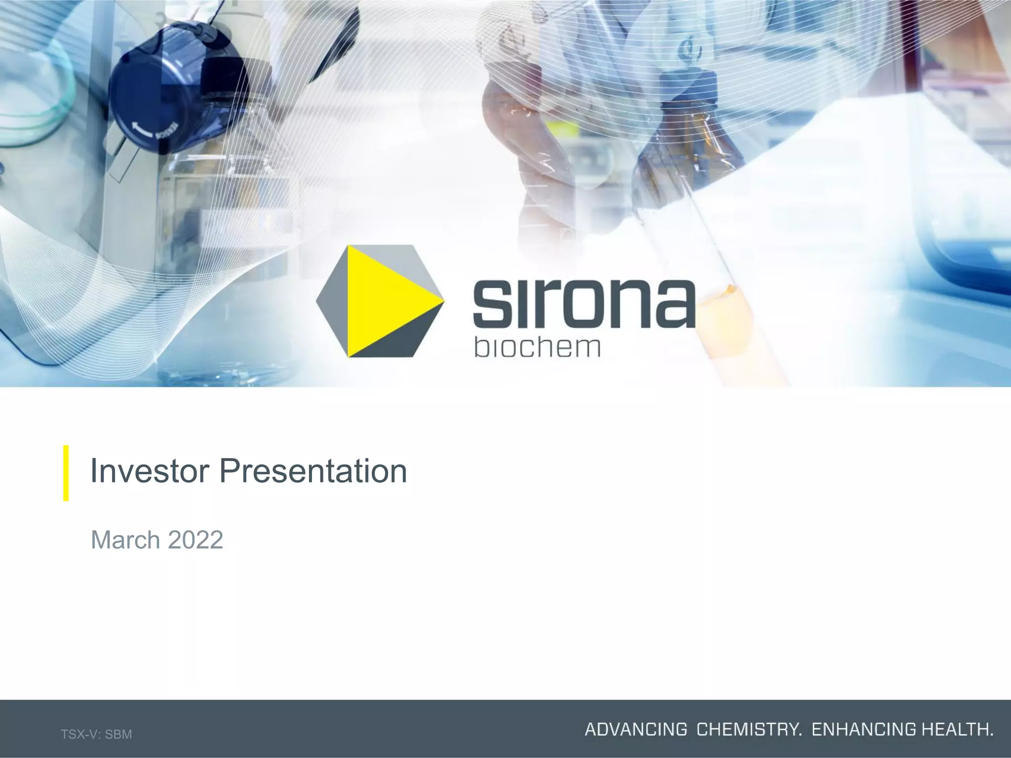 Cover slide of the Sirona Biochem Pitch Deck Teardown pitch deck
