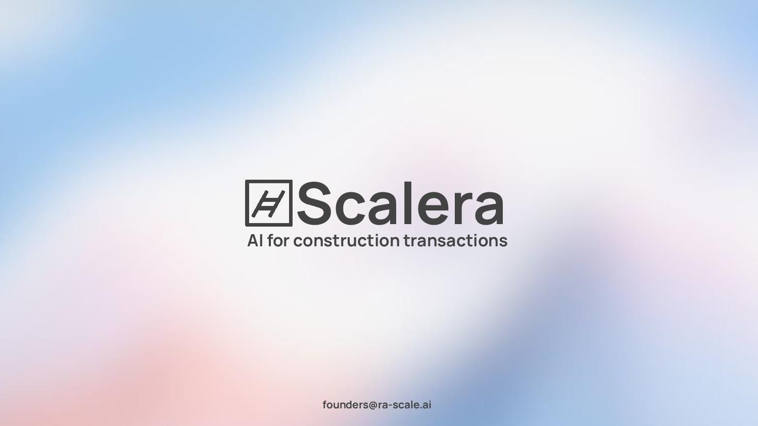 Cover slide of the Scalera.ai pitch deck — Seed 2024