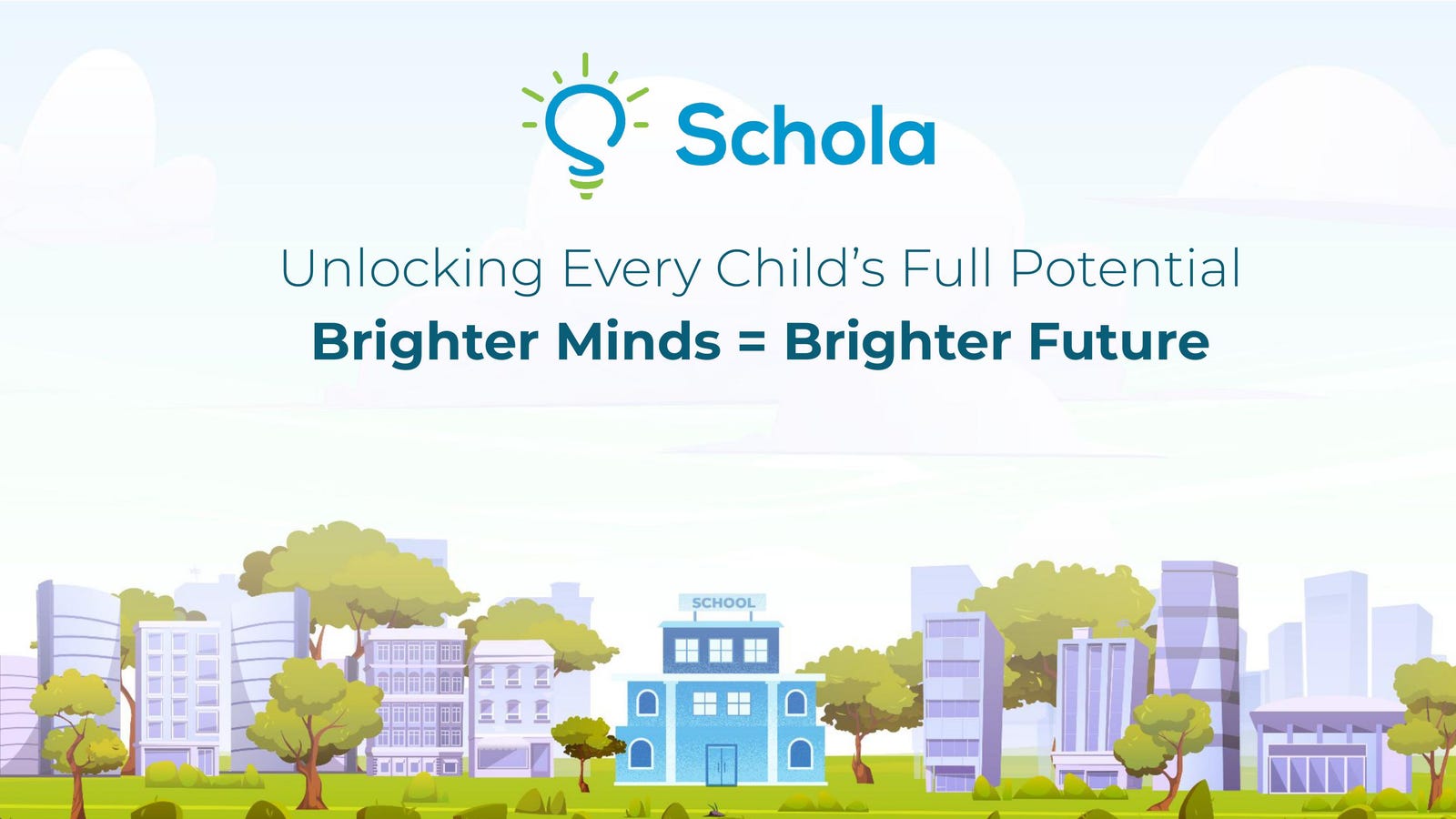 Cover slide of the Schola pitch deck — Series A 2024