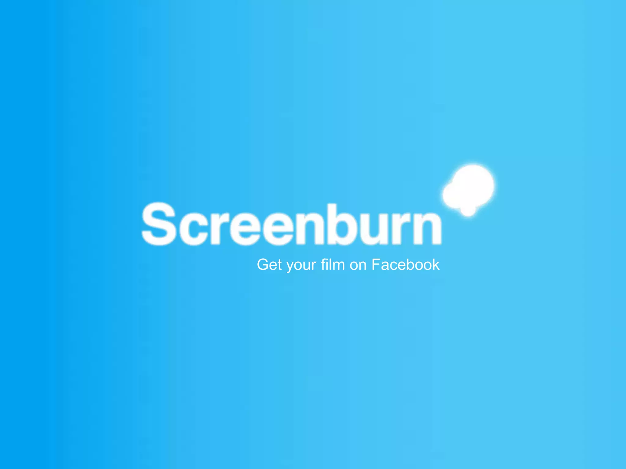 Cover slide of the Screenburn pitch deck — Angel