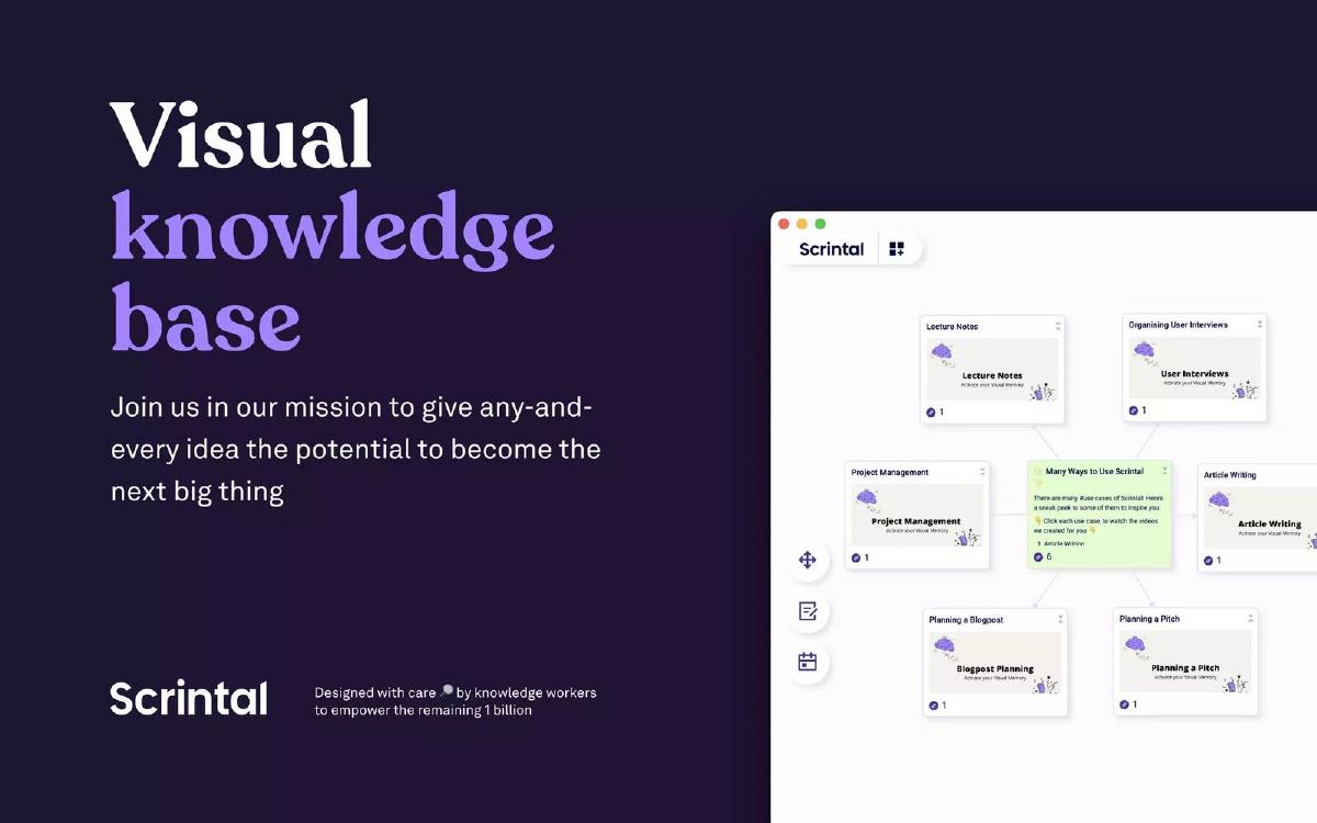 Cover slide of the Scrintal pitch deck — Seed